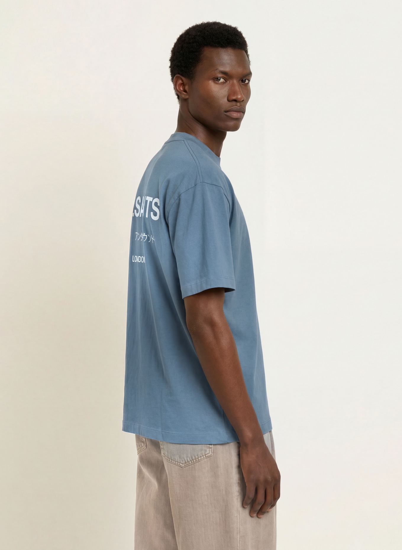 ALLSAINTS T-shirt UNDERGROUND: BLUE / WHITE