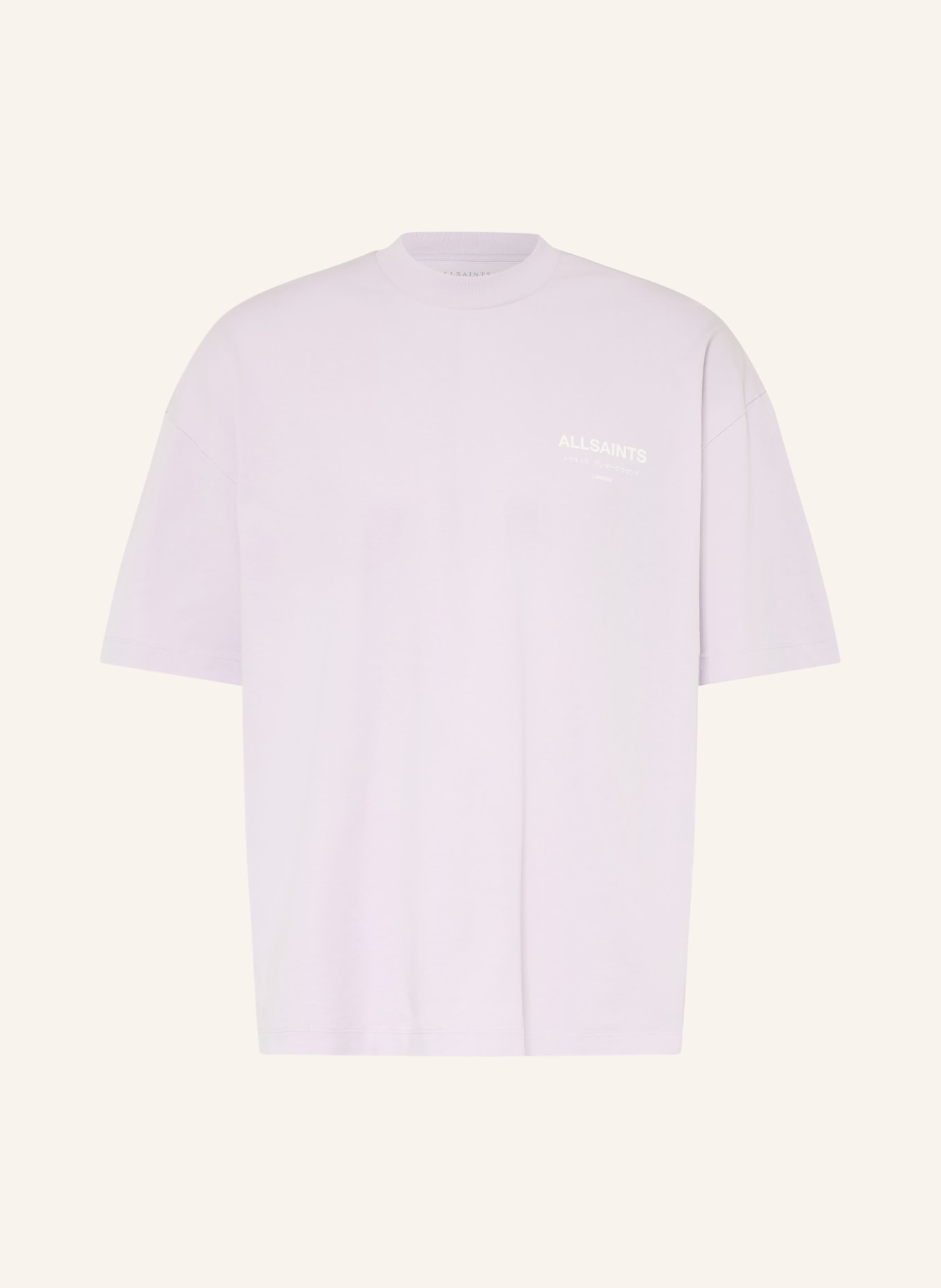 ALLSAINTS T-shirt UNDERGROUND: LIGHT PURPLE / WHITE