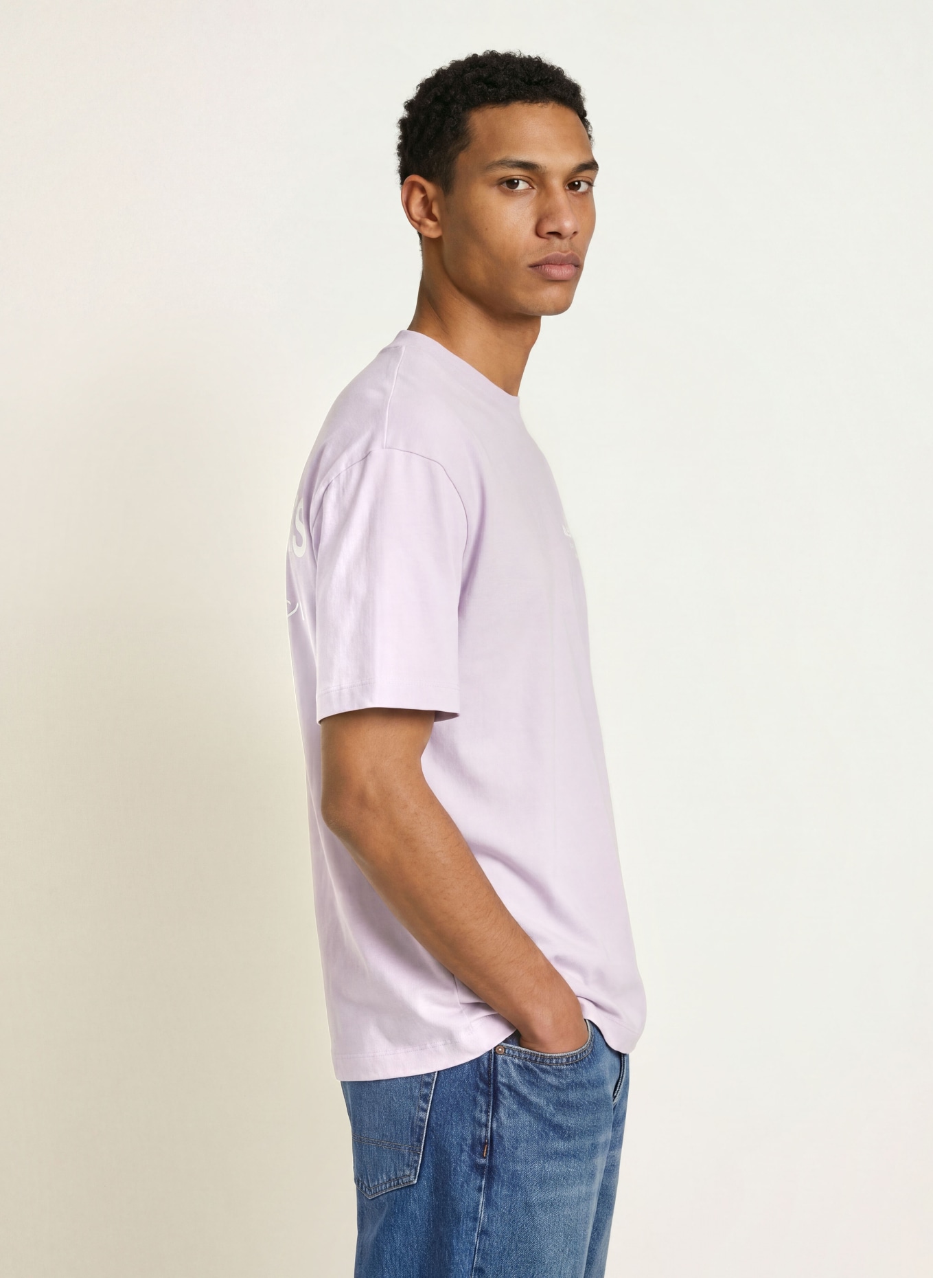 ALLSAINTS T-shirt UNDERGROUND: LIGHT PURPLE / WHITE