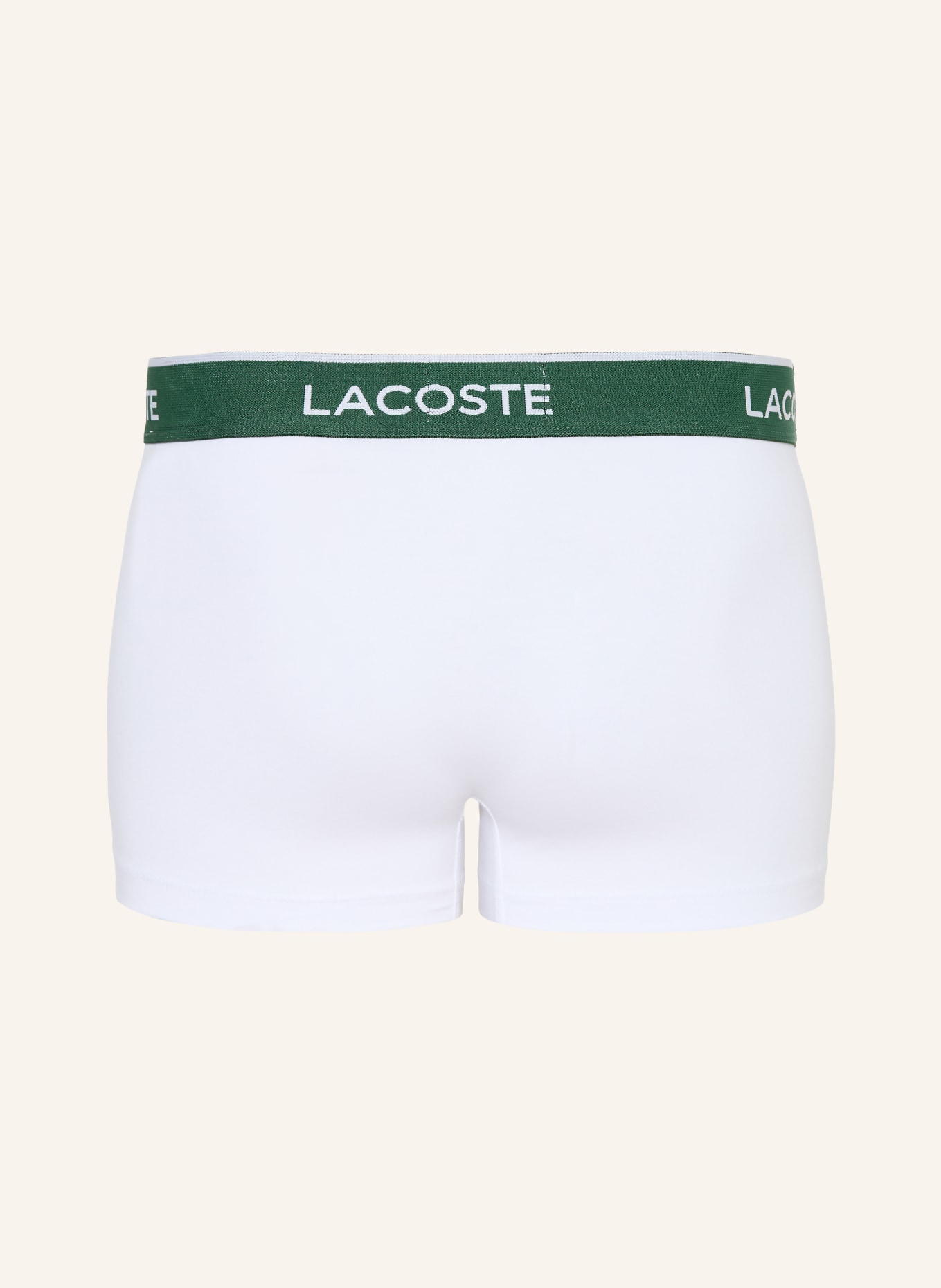 LACOSTE 3-pack boxer shorts: WHITE / GREEN