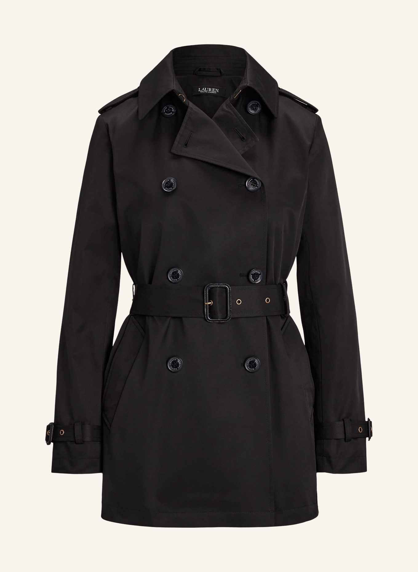 LAUREN RALPH LAUREN Trench coat: BLACK