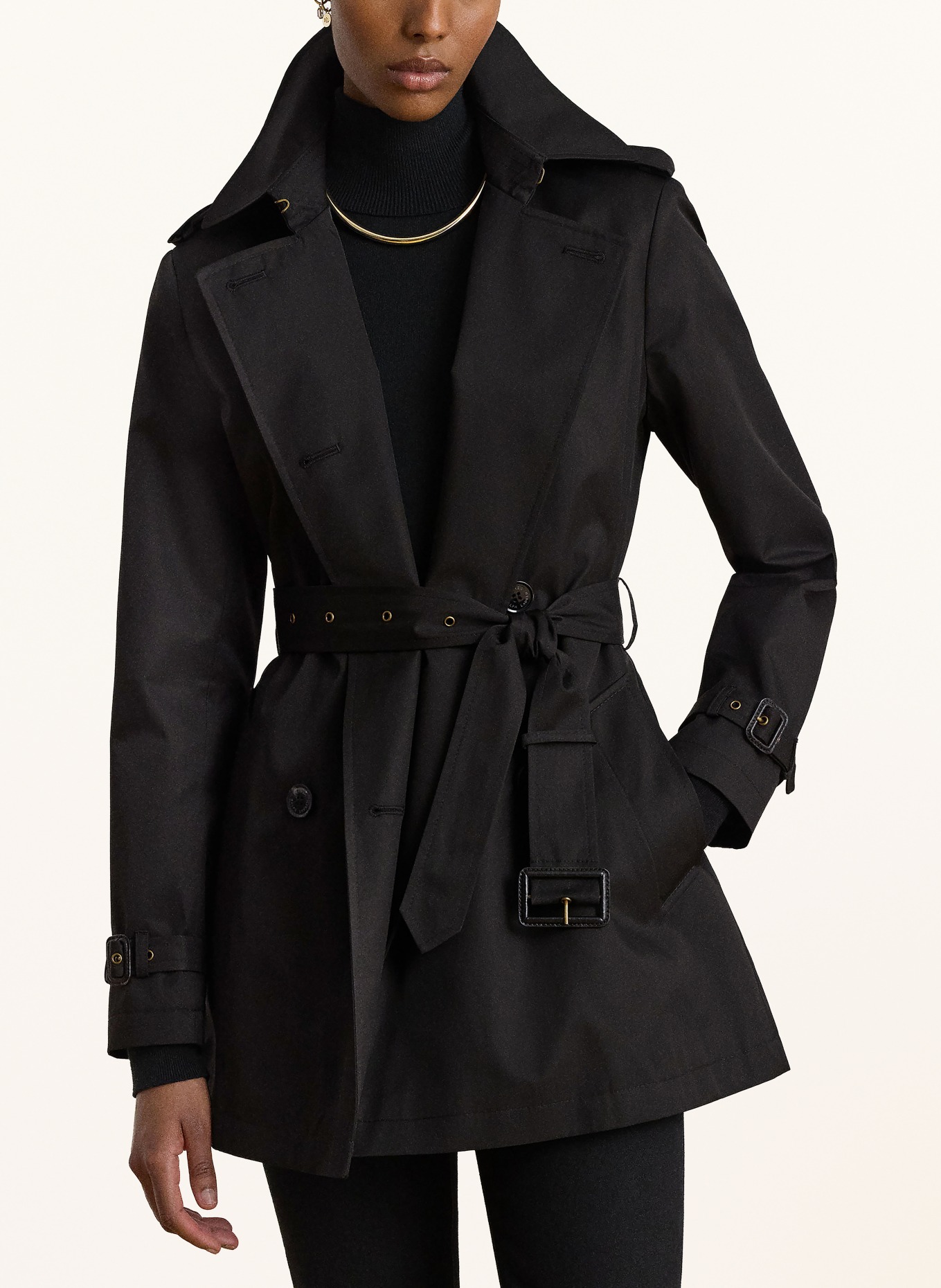 LAUREN RALPH LAUREN Trench coat: BLACK