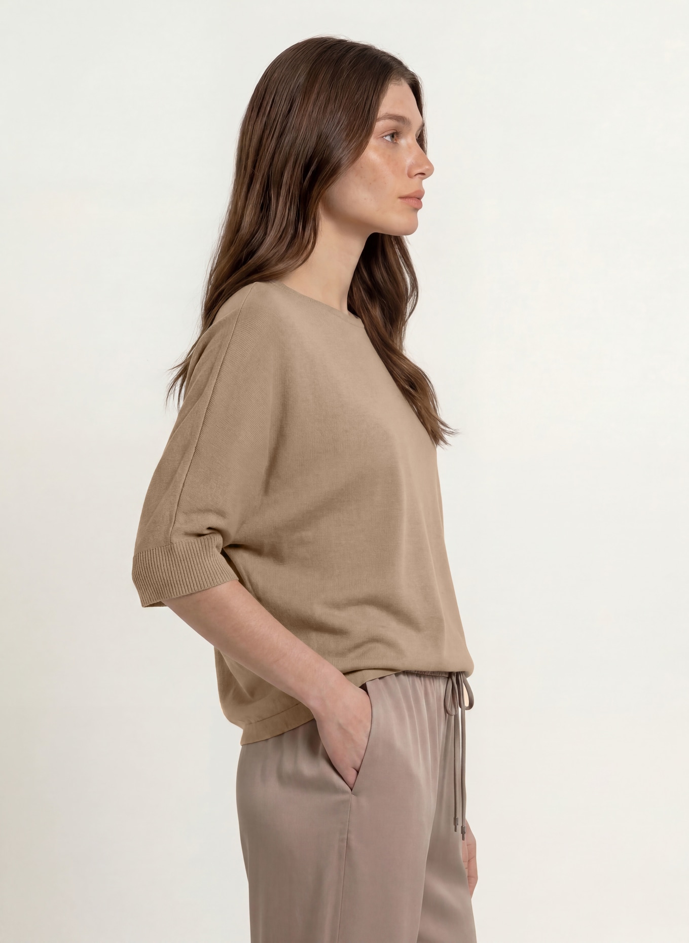 Juvia Pullover BLANCA mit 3/4-Arm: TAUPE