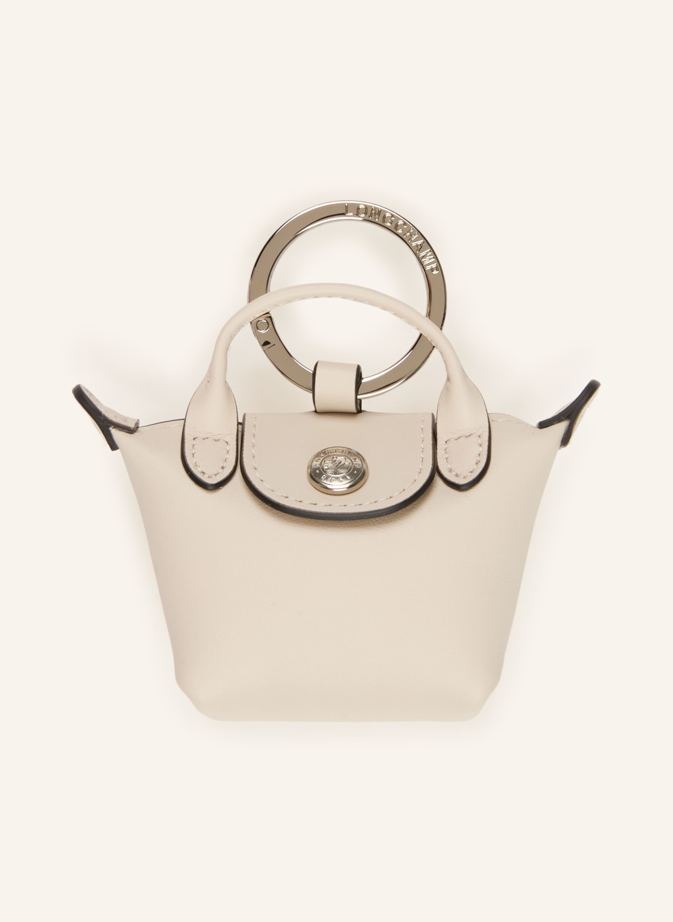 LONGCHAMP Schlüsselanhänger LE PLIAGE XTRA: CREME / SILBER