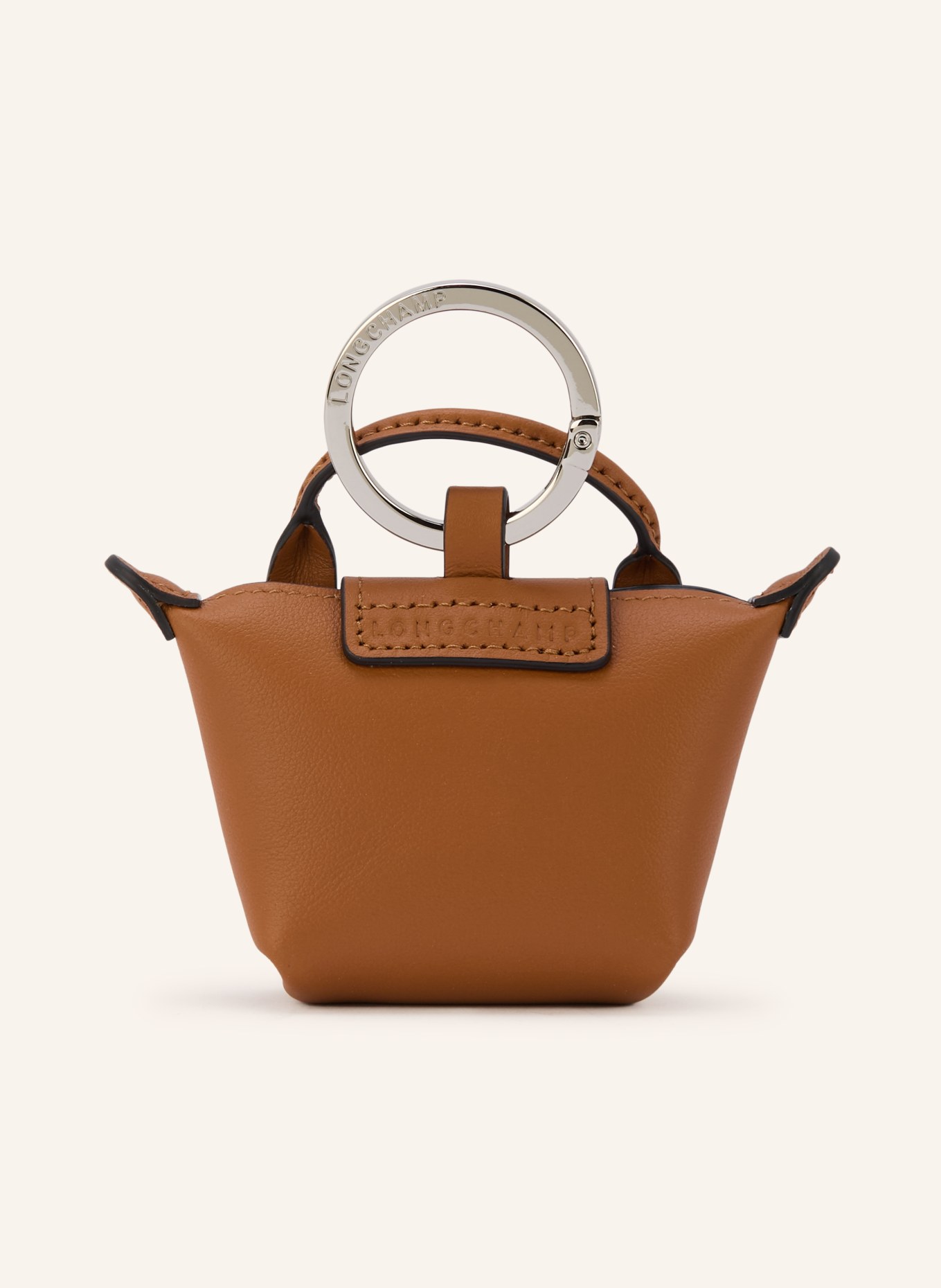 LONGCHAMP Schlüsselanhänger LE PLIAGE XTRA: BRAUN / SILBER