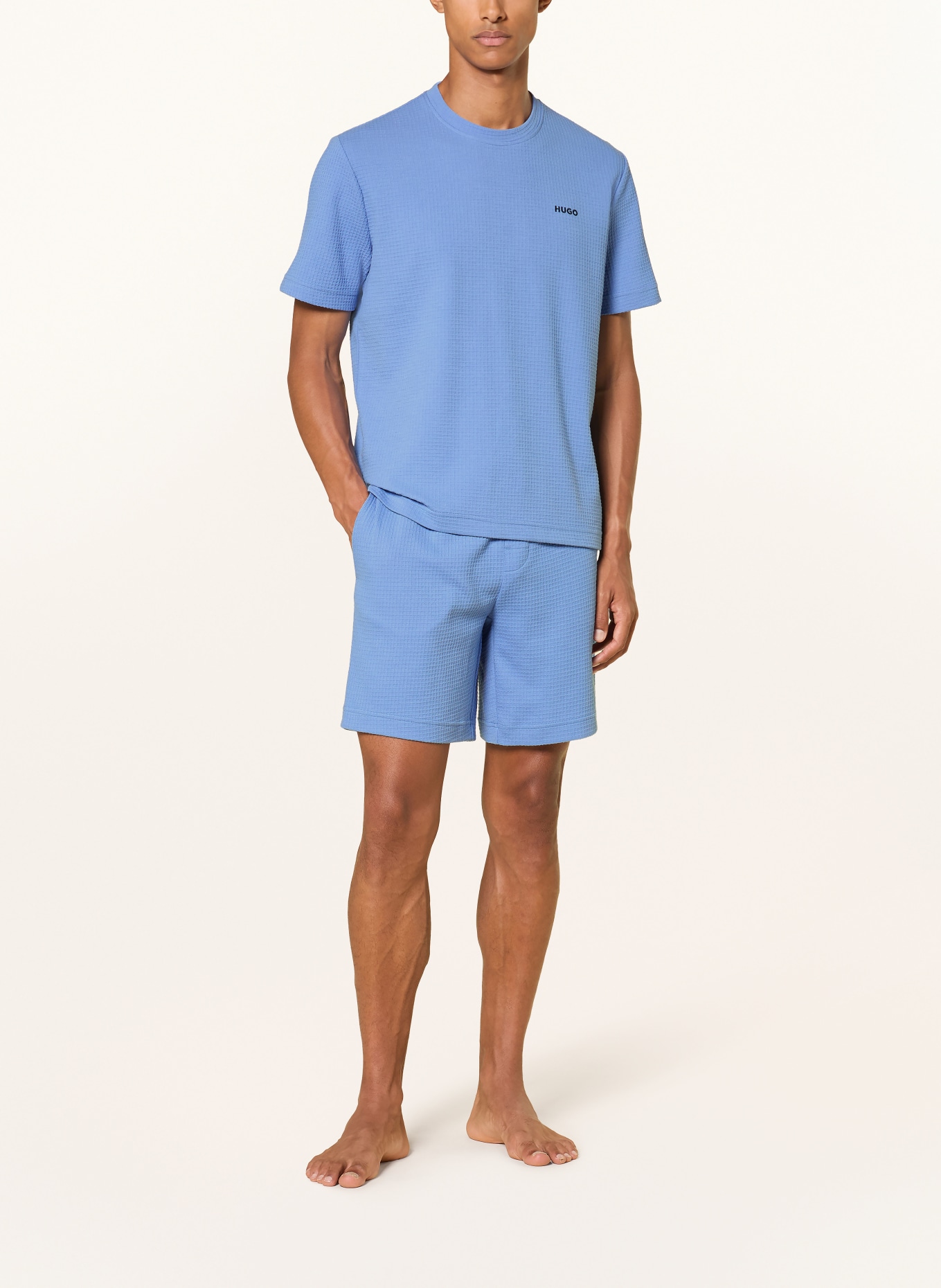 HUGO Slaapshort AUSTIN: LICHTBLAUW