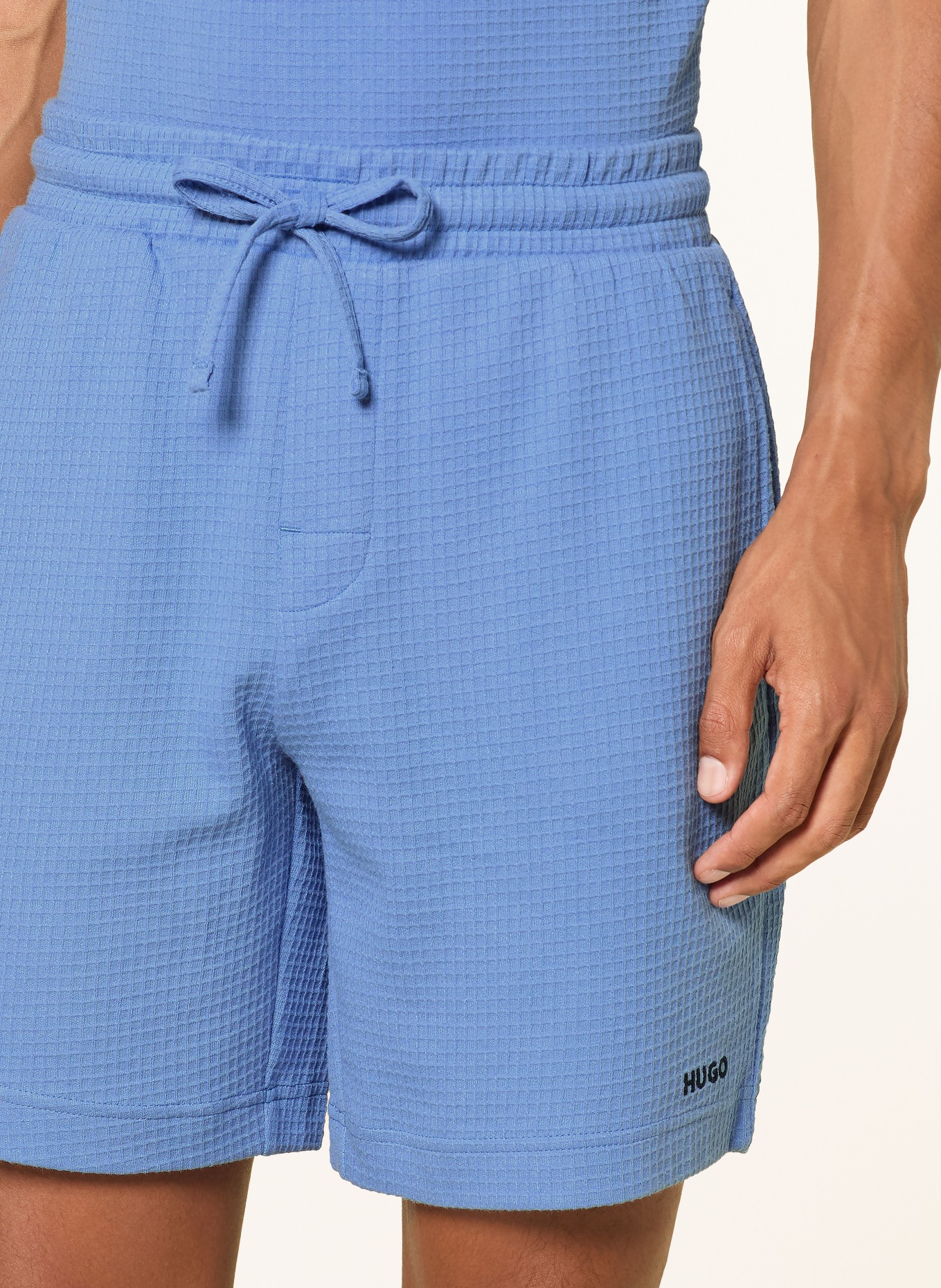 HUGO Slaapshort AUSTIN: LICHTBLAUW