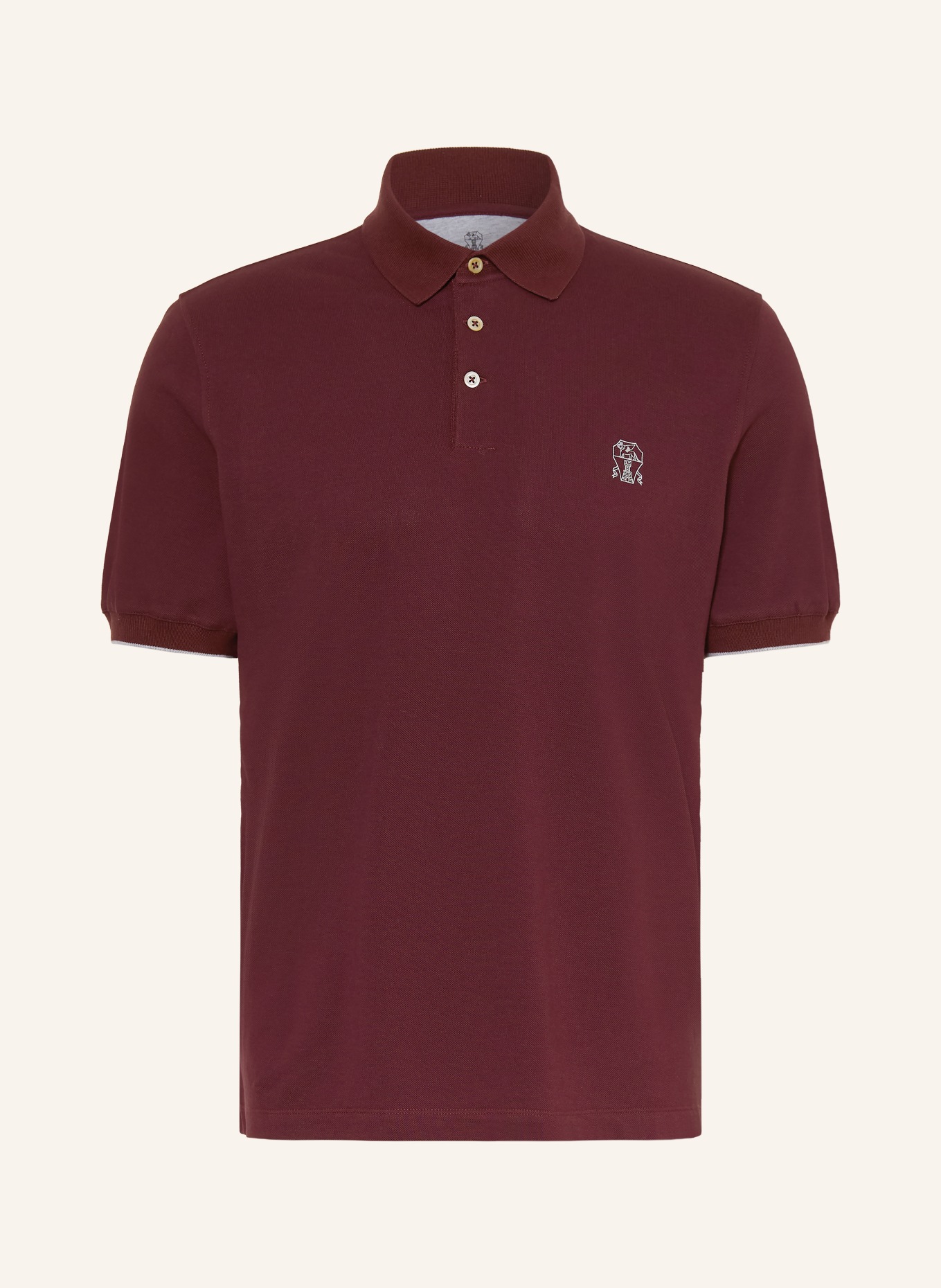 BRUNELLO CUCINELLI Piqué polo shirt: DARK RED