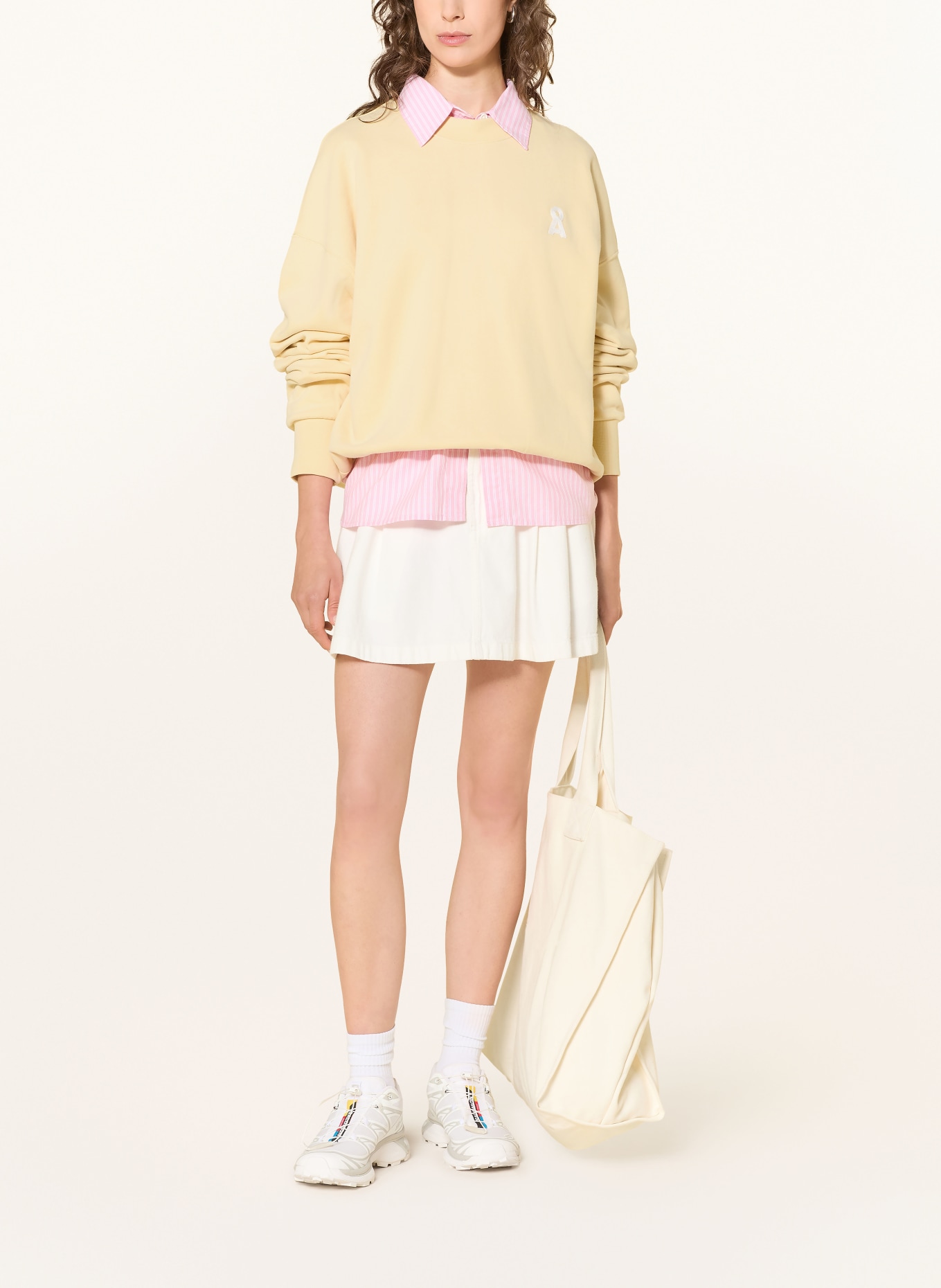 ARMEDANGELS Sweat-shirt ALIZAA: JAUNE / CRÈME