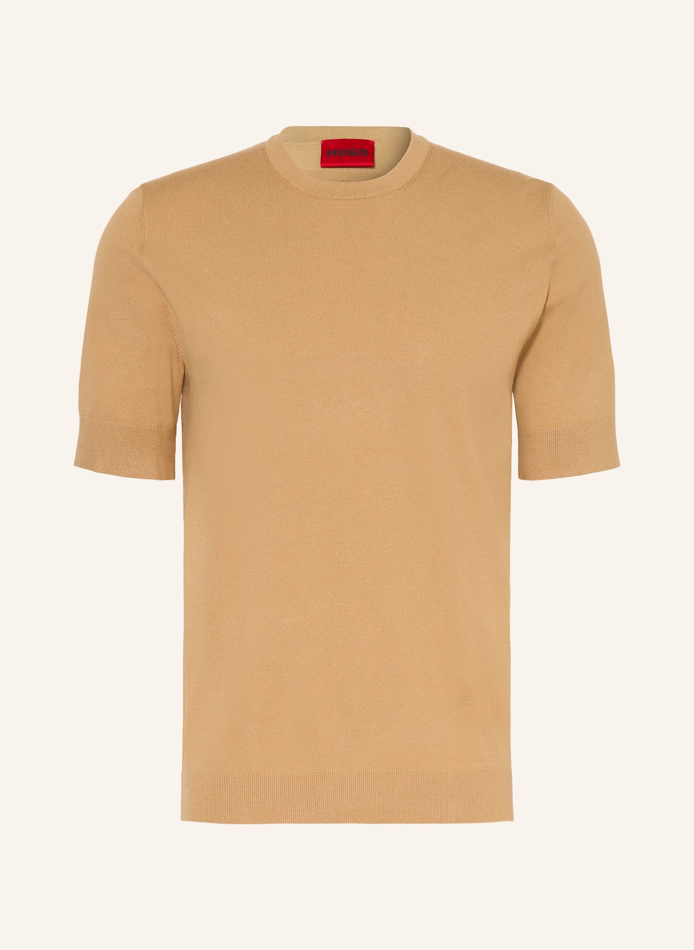 HUGO Gebreid shirt SAN CARL: CAMEL