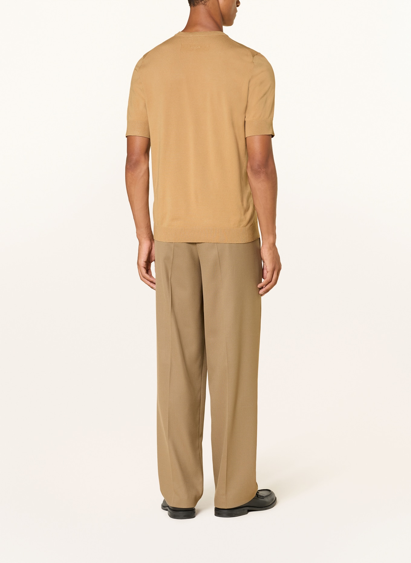 HUGO Gebreid shirt SAN CARL: CAMEL