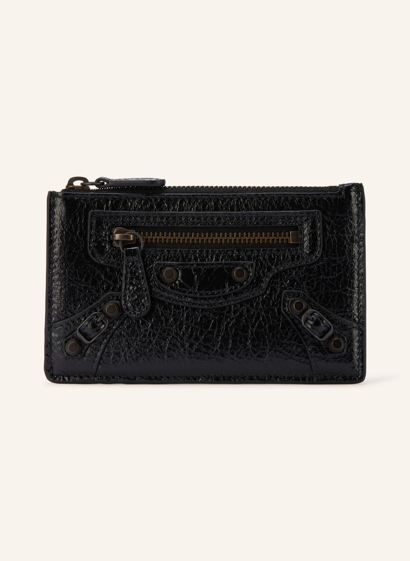 BALENCIAGA Portofel LE CITY cu nituri: NEGRU