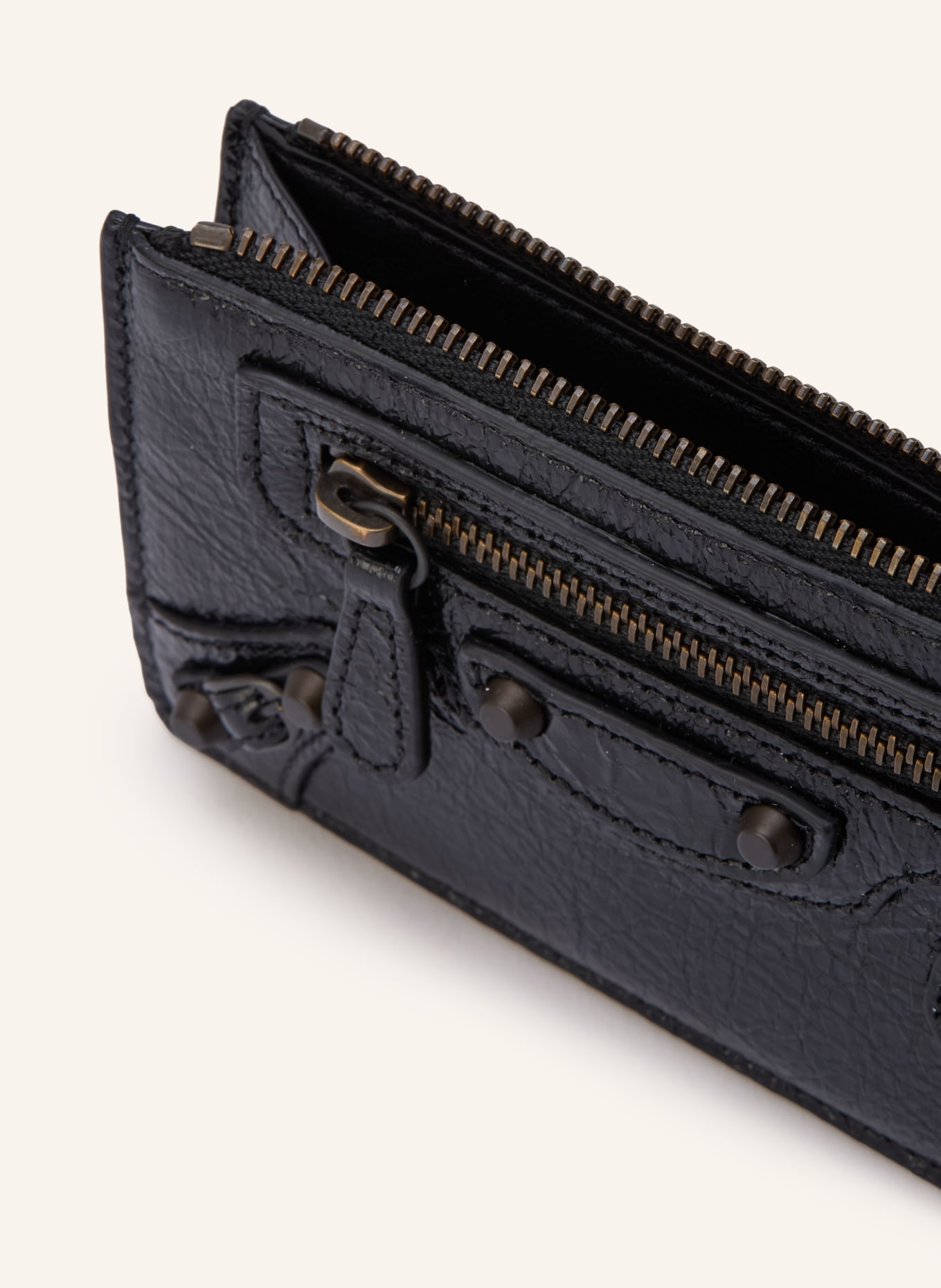 BALENCIAGA Portofel LE CITY cu nituri: NEGRU