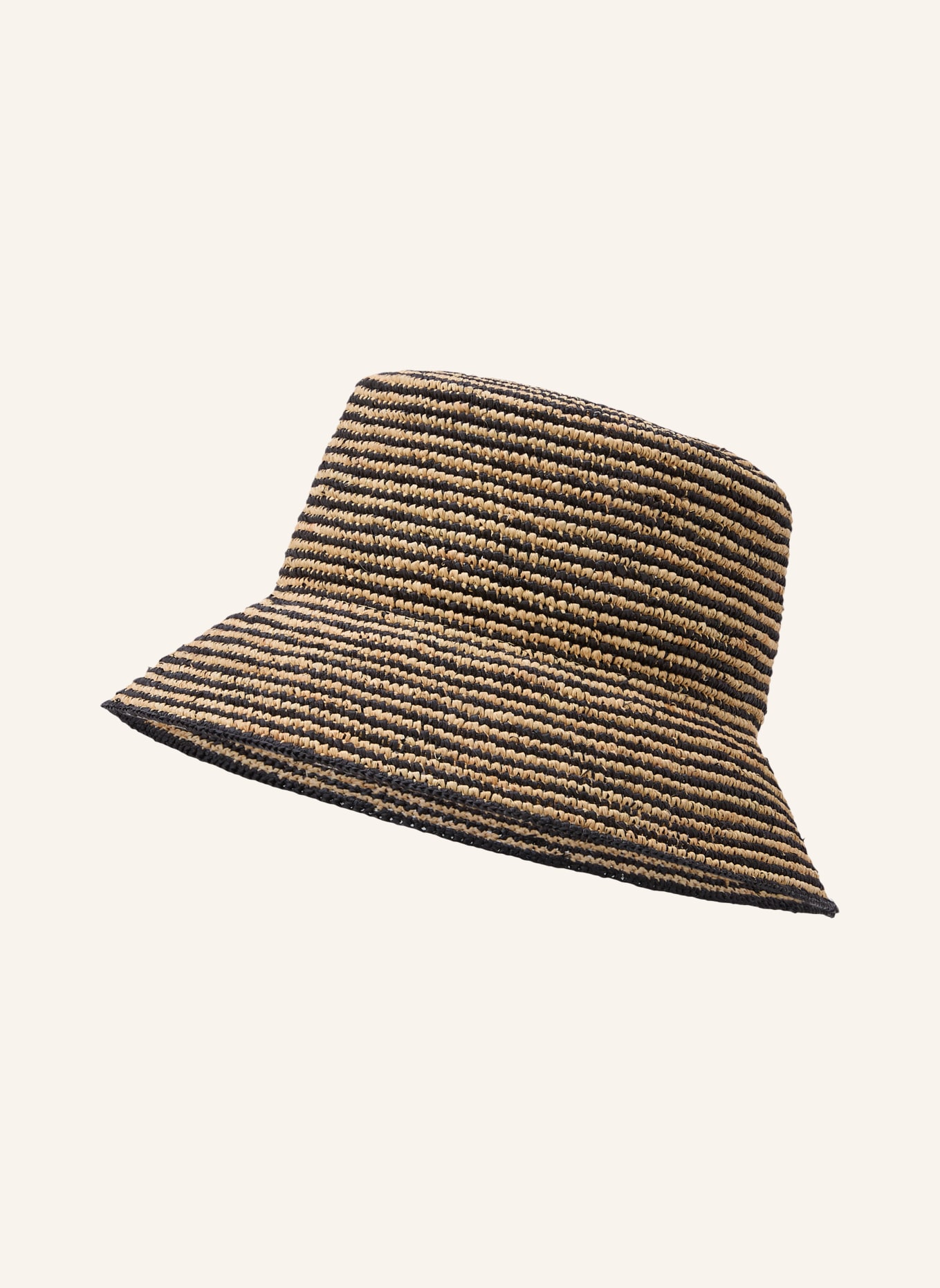 SEEBERGER Strohhut: SCHWARZ / BEIGE