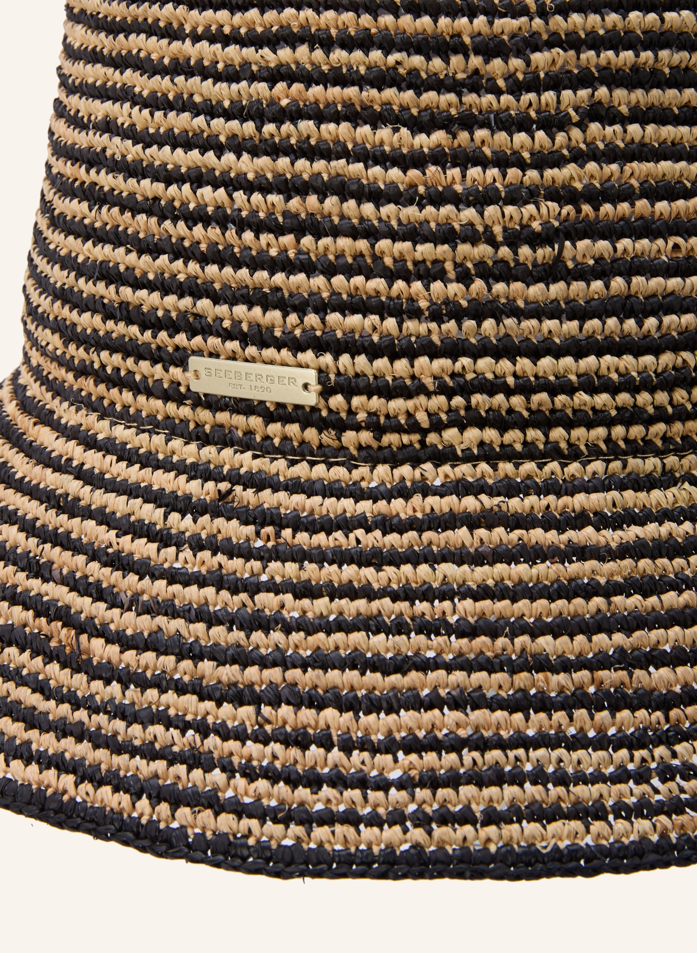 SEEBERGER Strohhut: SCHWARZ / BEIGE