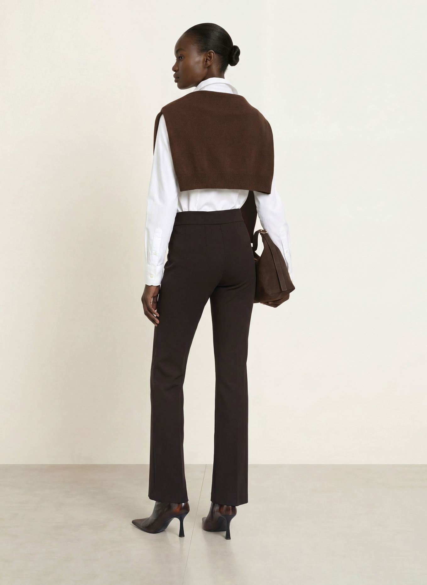 SEDUCTIVE Bootcut-Hose NANOU aus Jersey: DUNKELBRAUN