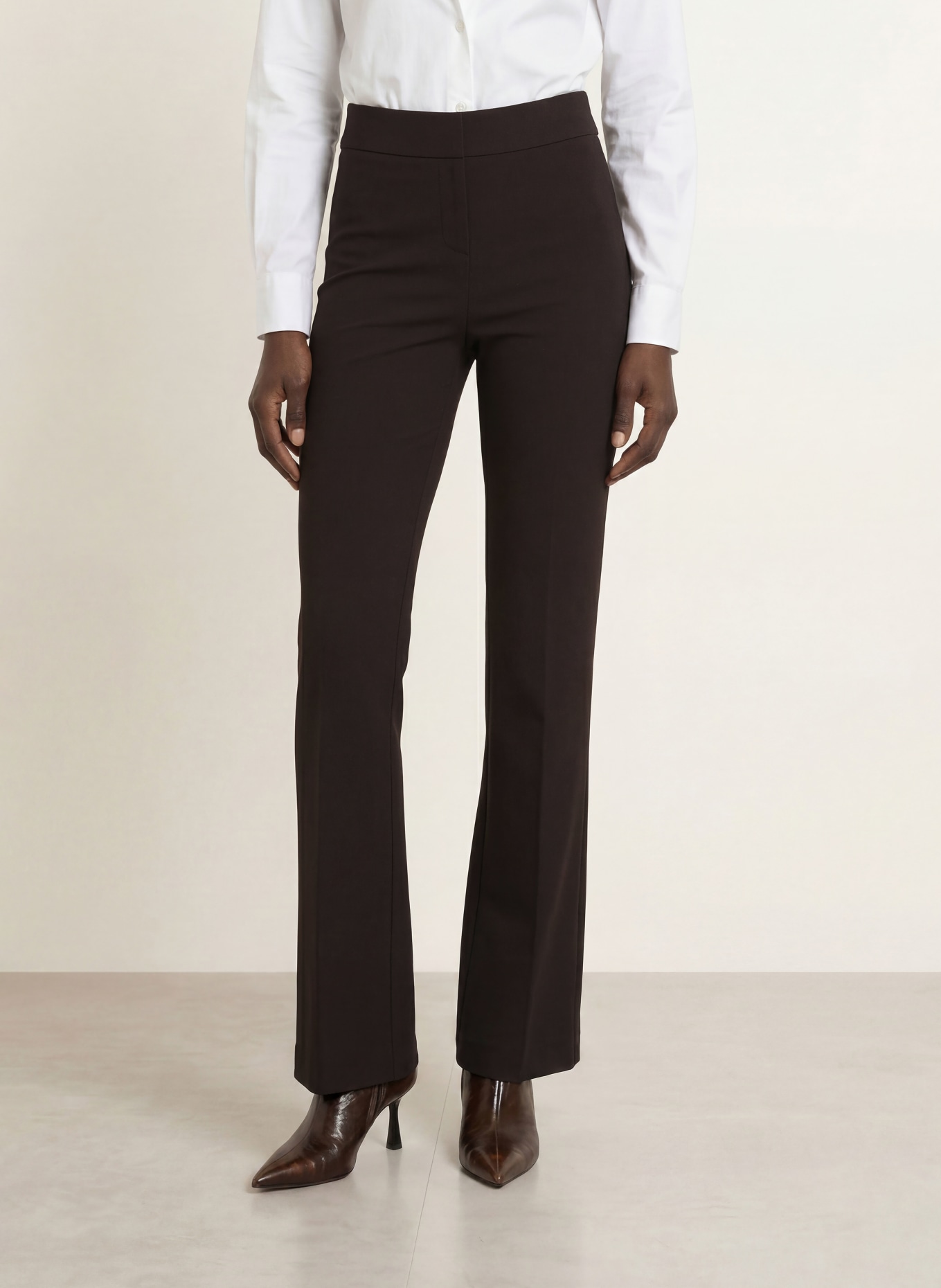 SEDUCTIVE Bootcut-Hose NANOU aus Jersey: DUNKELBRAUN