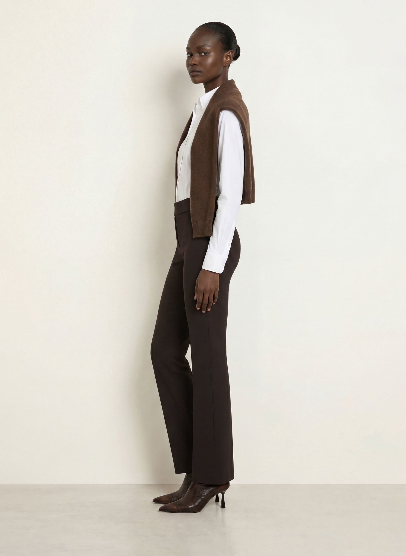 SEDUCTIVE Bootcut-Hose NANOU aus Jersey: DUNKELBRAUN