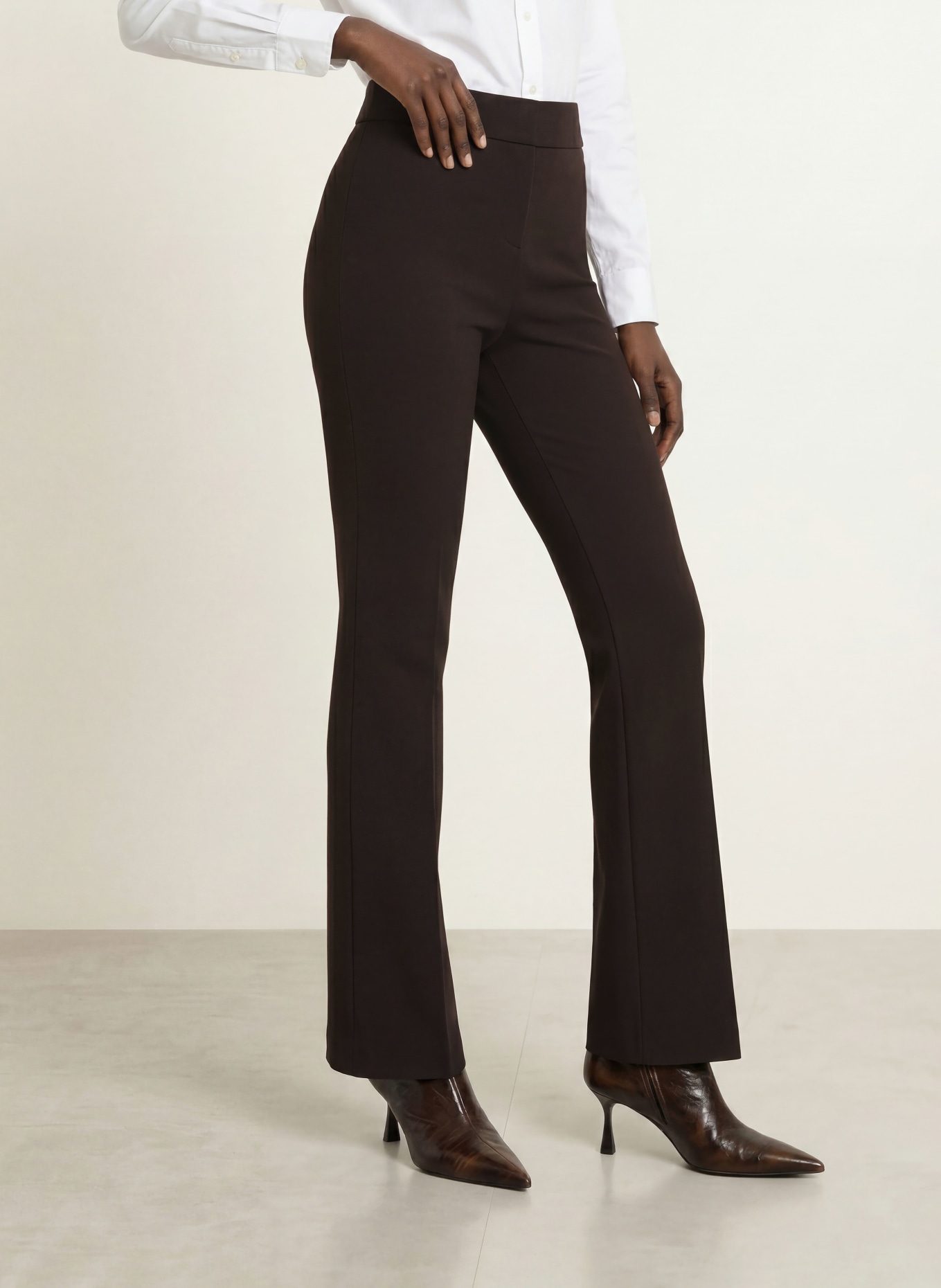 SEDUCTIVE Bootcut-Hose NANOU aus Jersey: DUNKELBRAUN