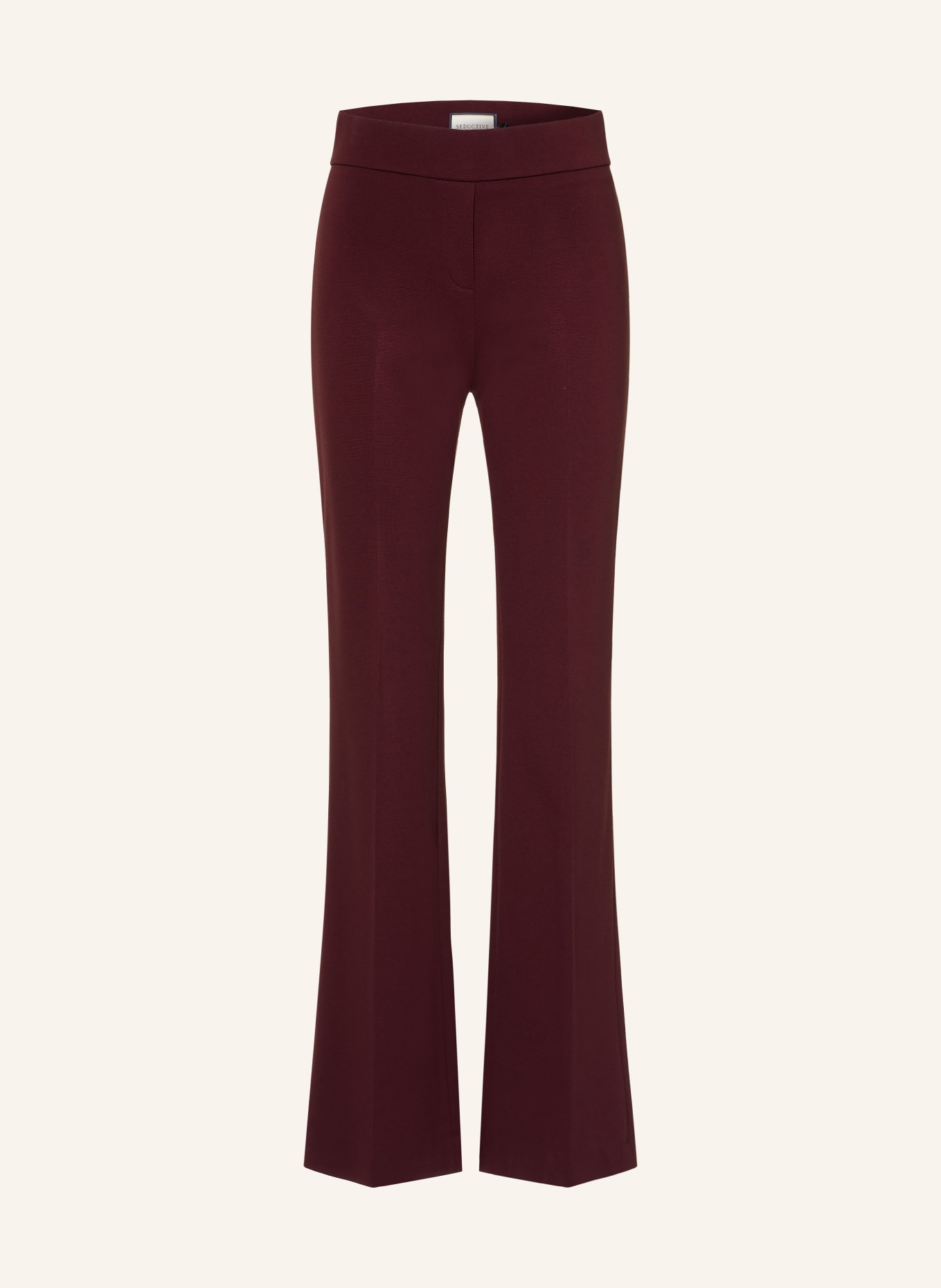 SEDUCTIVE Pantalon bootcut NANOU en jersey: ROUGE FONCÉ