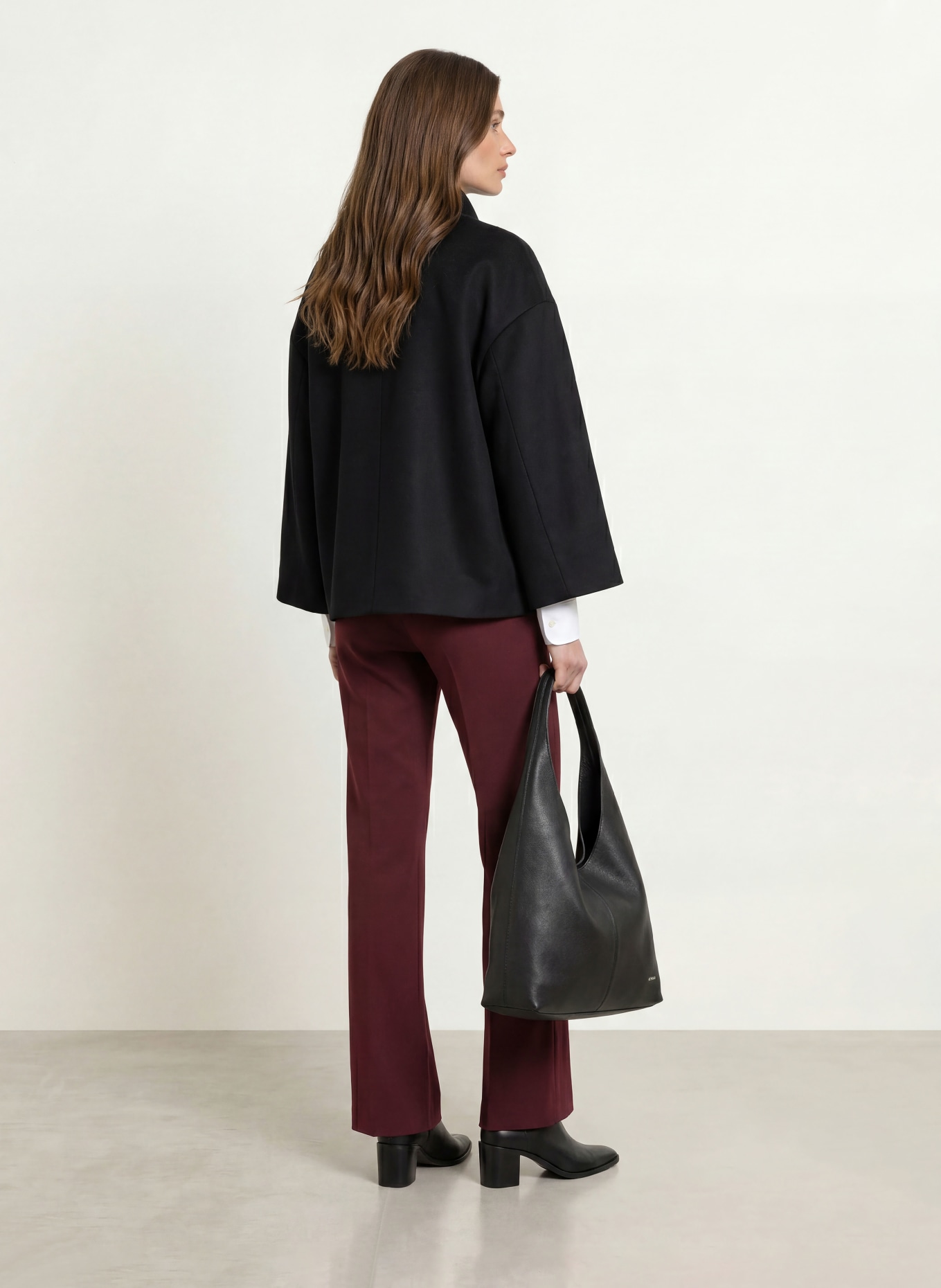 SEDUCTIVE Pantalon bootcut NANOU en jersey: ROUGE FONCÉ