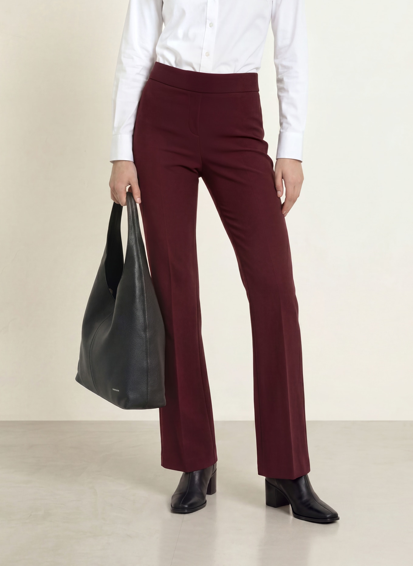 SEDUCTIVE Pantalon bootcut NANOU en jersey: ROUGE FONCÉ