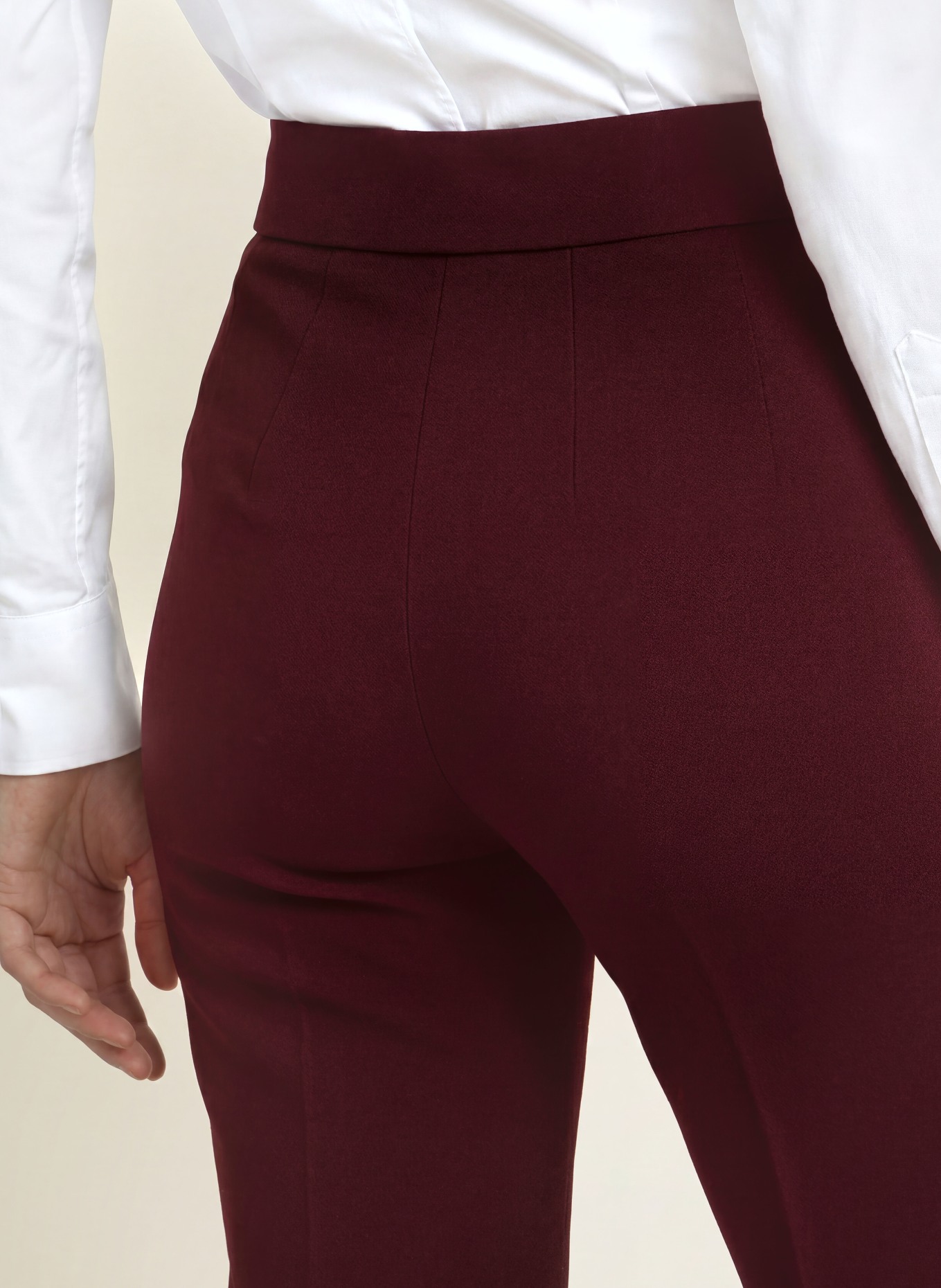 SEDUCTIVE Pantalon bootcut NANOU en jersey: ROUGE FONCÉ