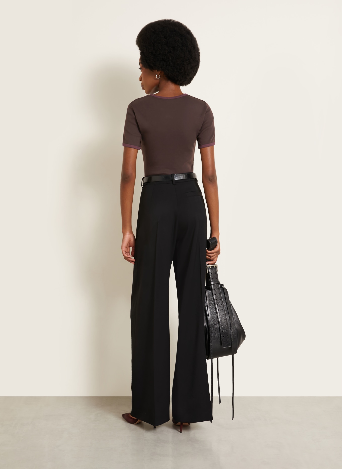 Courrèges T-shirt: DARK BROWN / DARK PURPLE