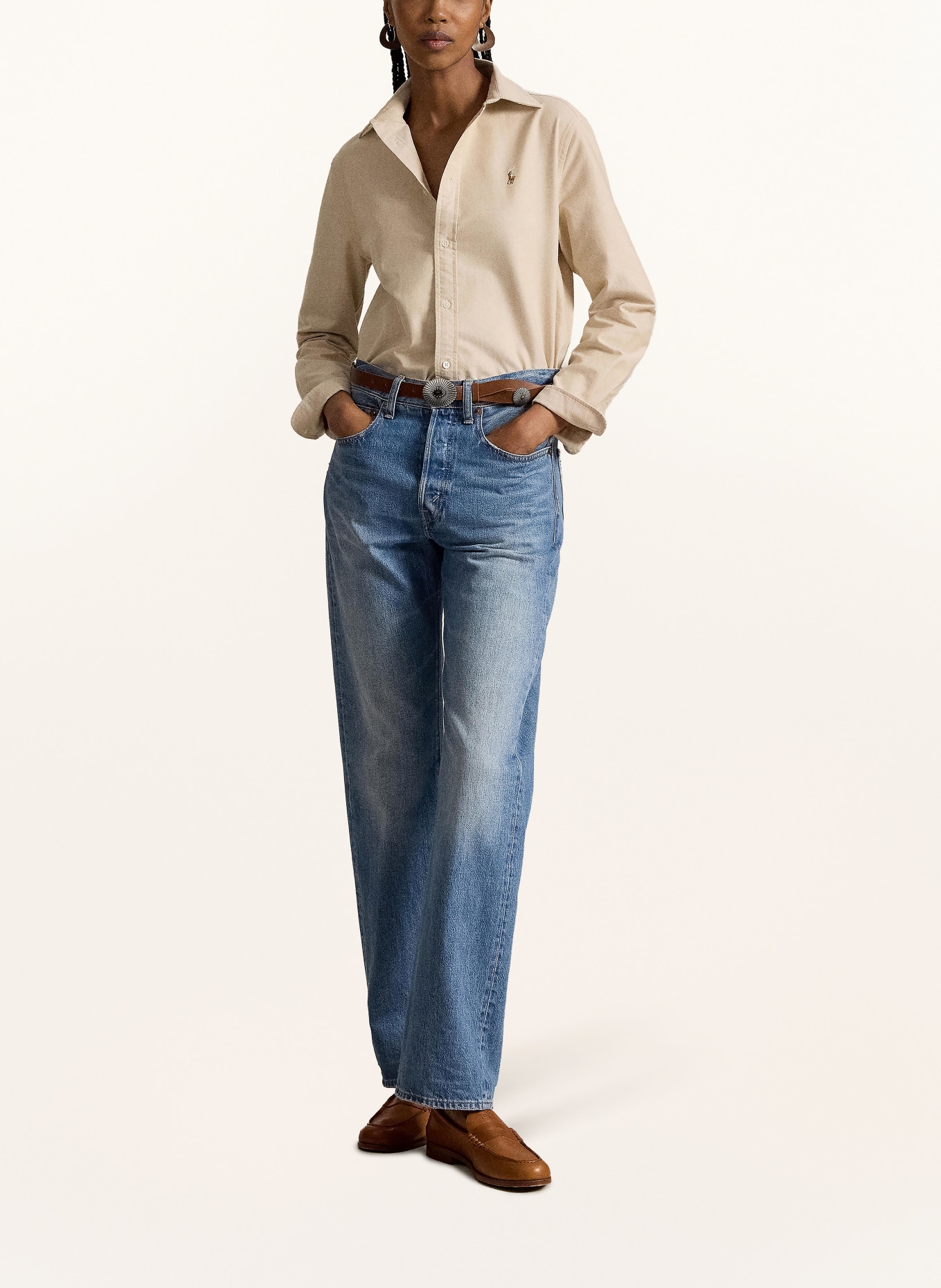 POLO RALPH LAUREN overhemdblouse: BEIGE