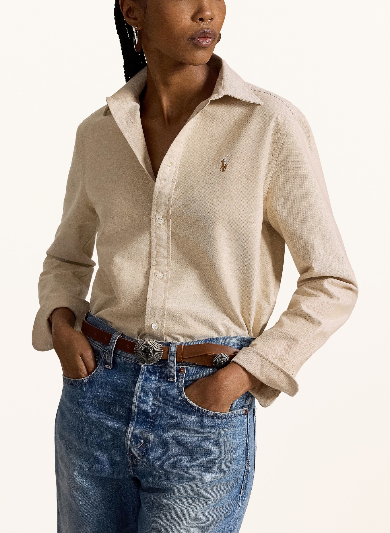 POLO RALPH LAUREN overhemdblouse: BEIGE