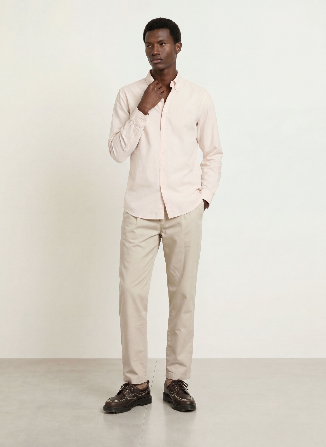 BOSS Chemise RICKERT_M coupe classique: ORANGE CLAIR