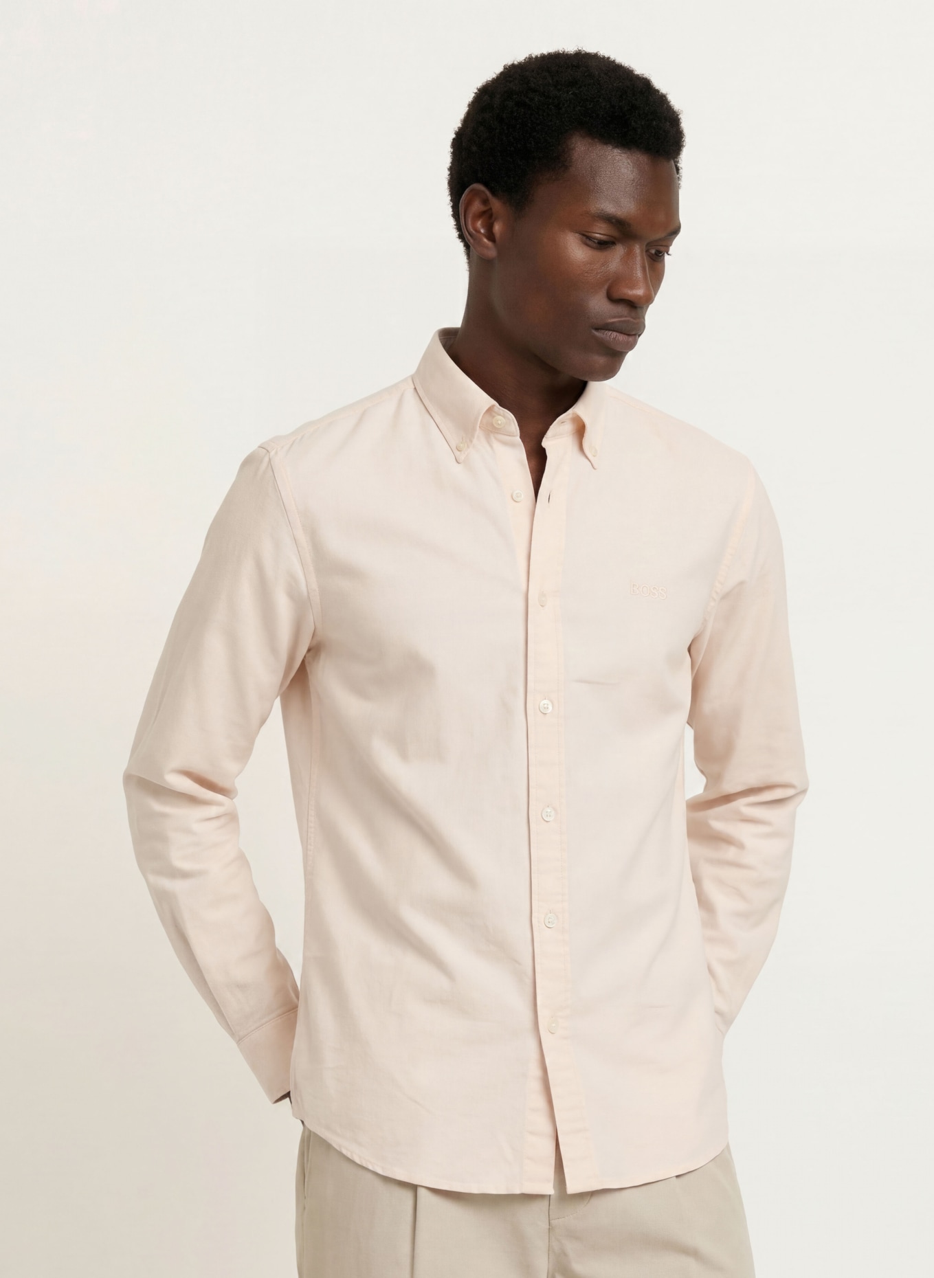BOSS Chemise RICKERT_M coupe classique: ORANGE CLAIR