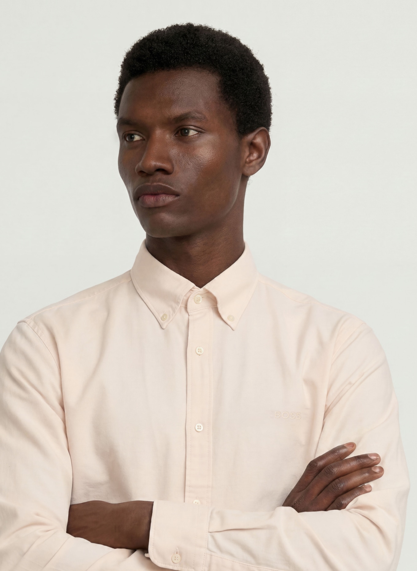 BOSS Chemise RICKERT_M coupe classique: ORANGE CLAIR