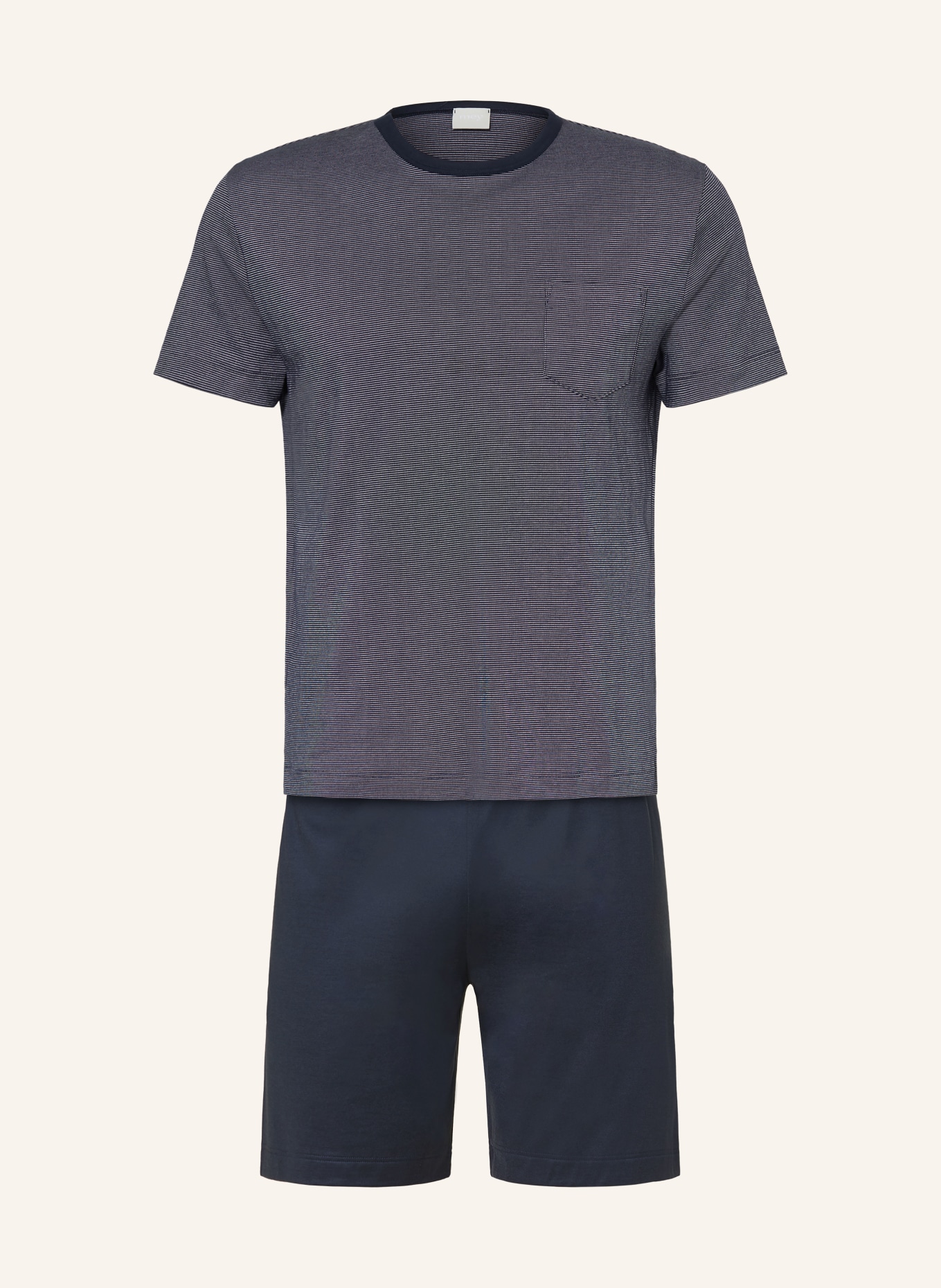 mey Shorty-pyjama serie STRUKTUR: DONKERBLAUW/ WIT GESTREEPT