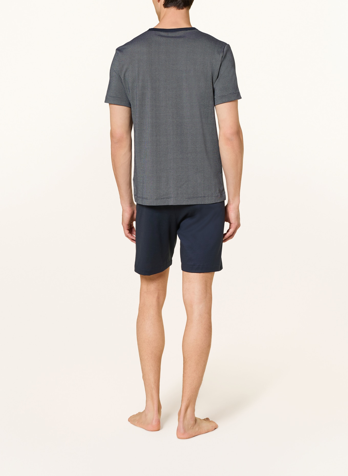mey Shorty-pyjama serie STRUKTUR: DONKERBLAUW/ WIT GESTREEPT