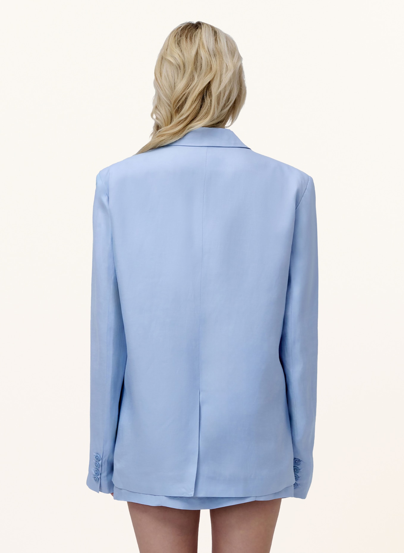LeGer Studio Blazer MAJELLA met linnen: LICHTBLAUW