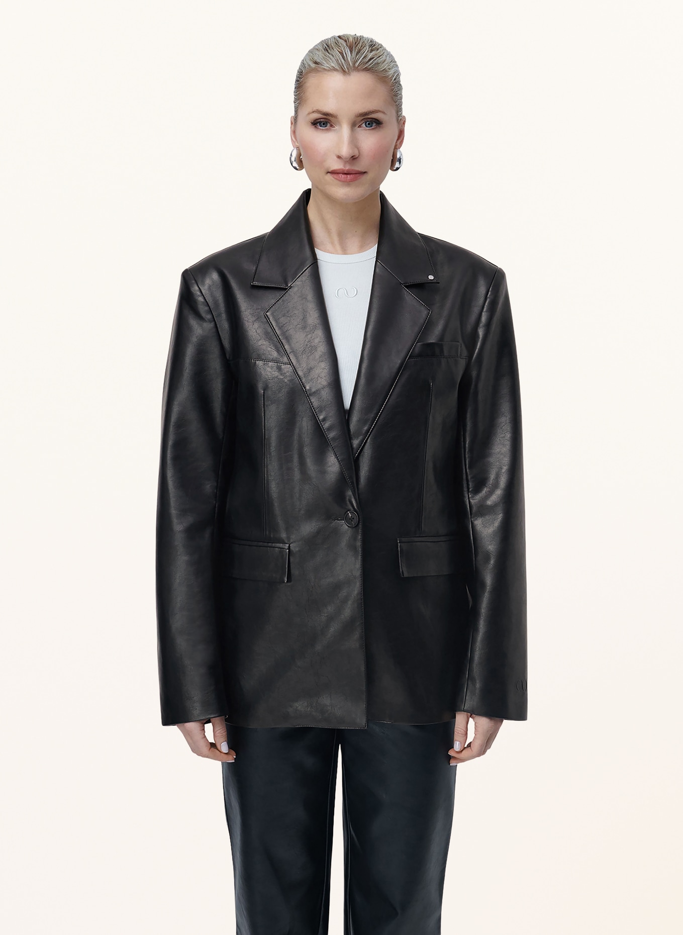LeGer Studio Blazer INSA aspect cuir: NOIR