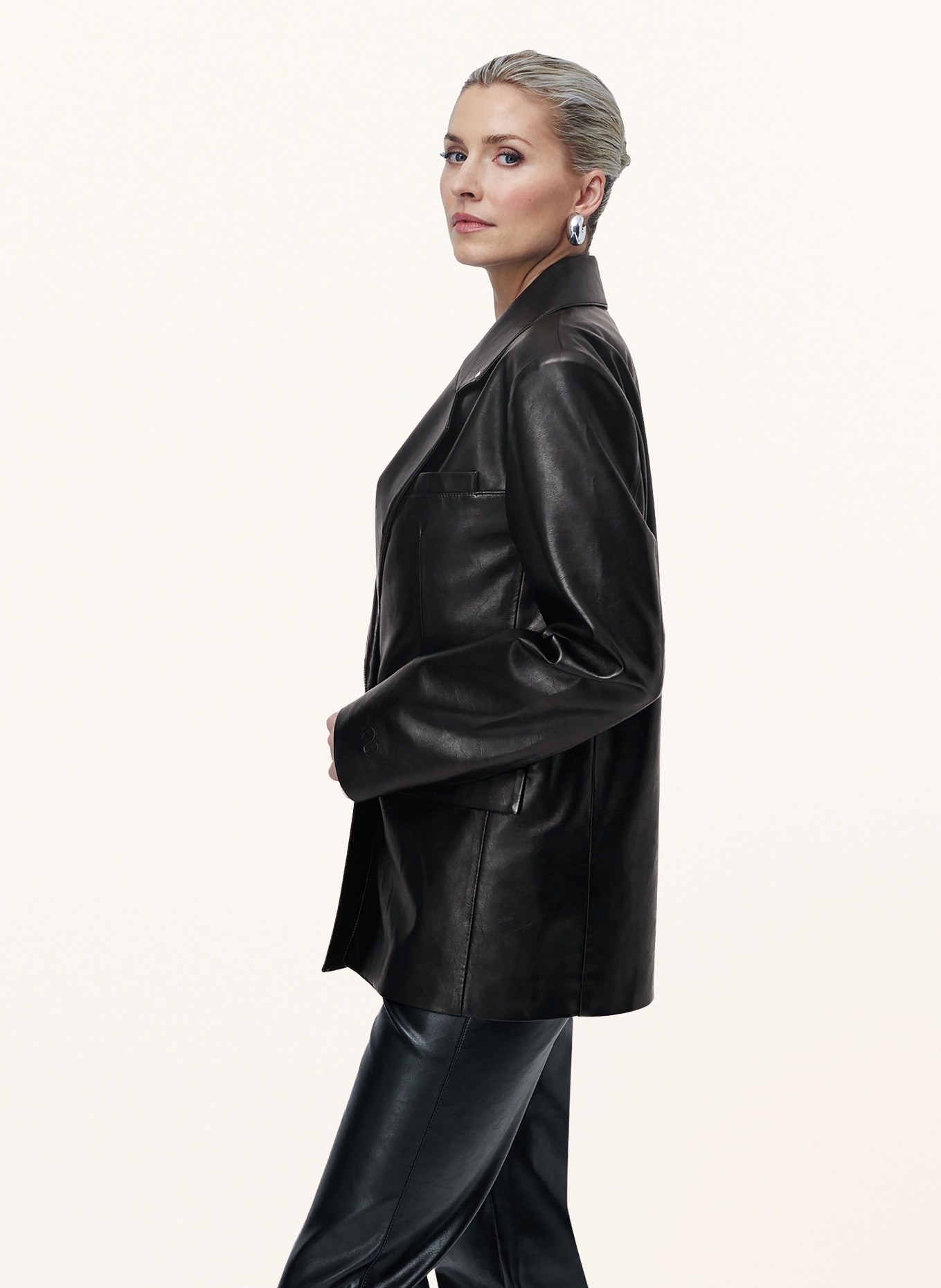 LeGer Studio Blazer INSA aspect cuir: NOIR
