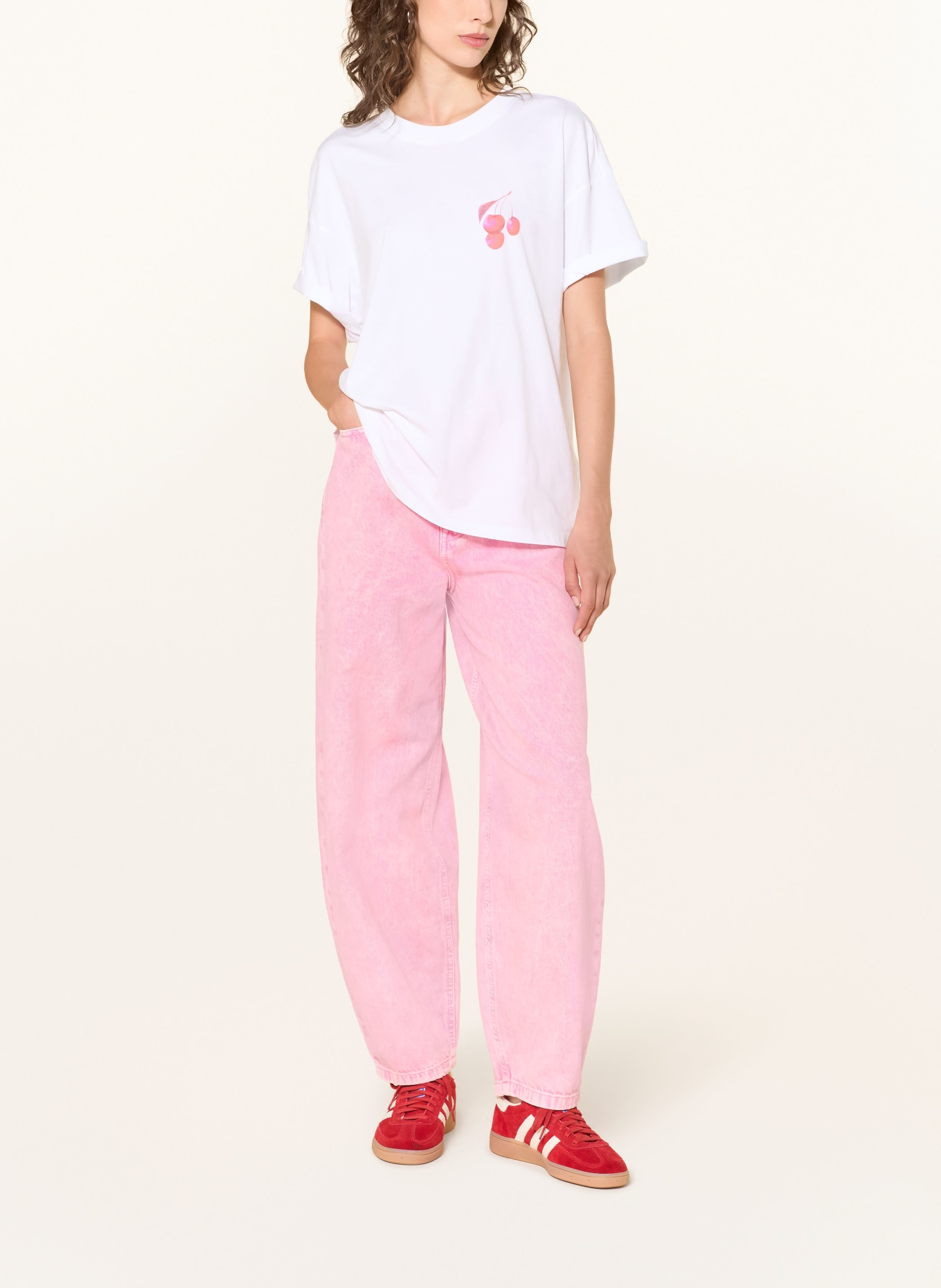ONLY T-shirt: WIT / ROZE / ROOD