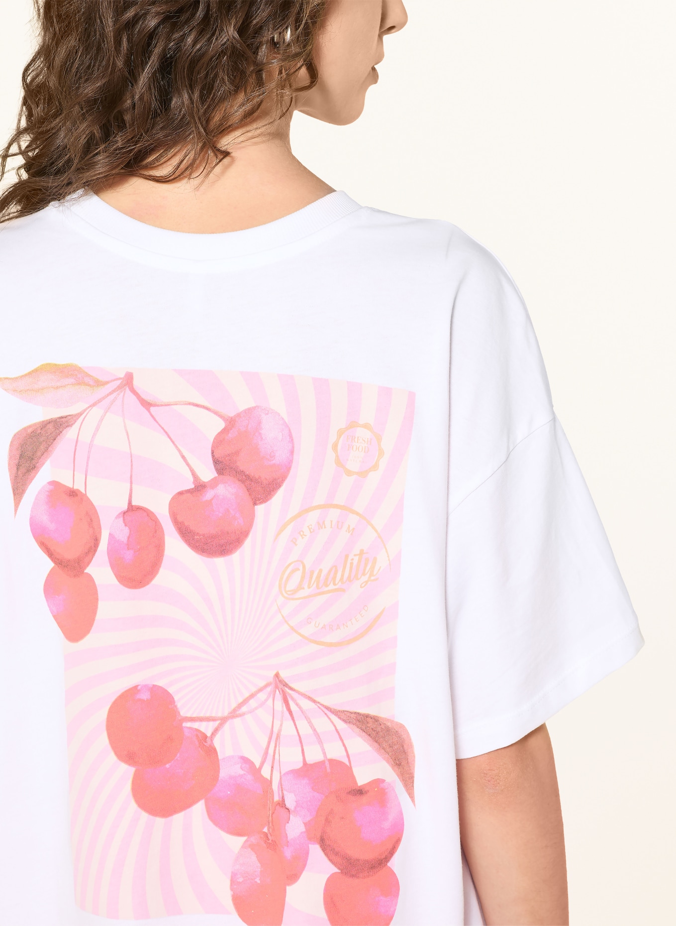 ONLY T-shirt: WIT / ROZE / ROOD