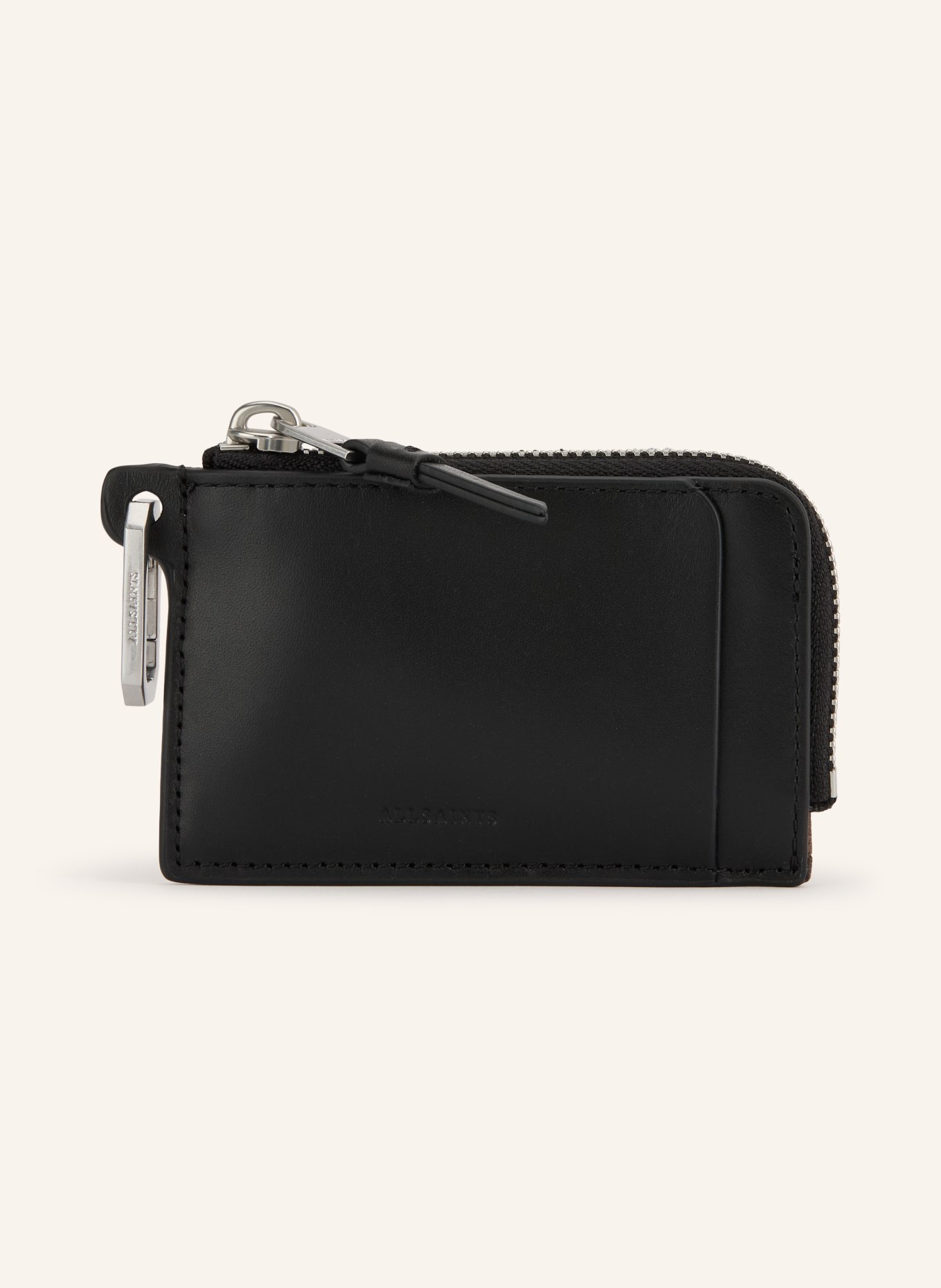ALLSAINTS porte-cartes: NOIR / ARGENT