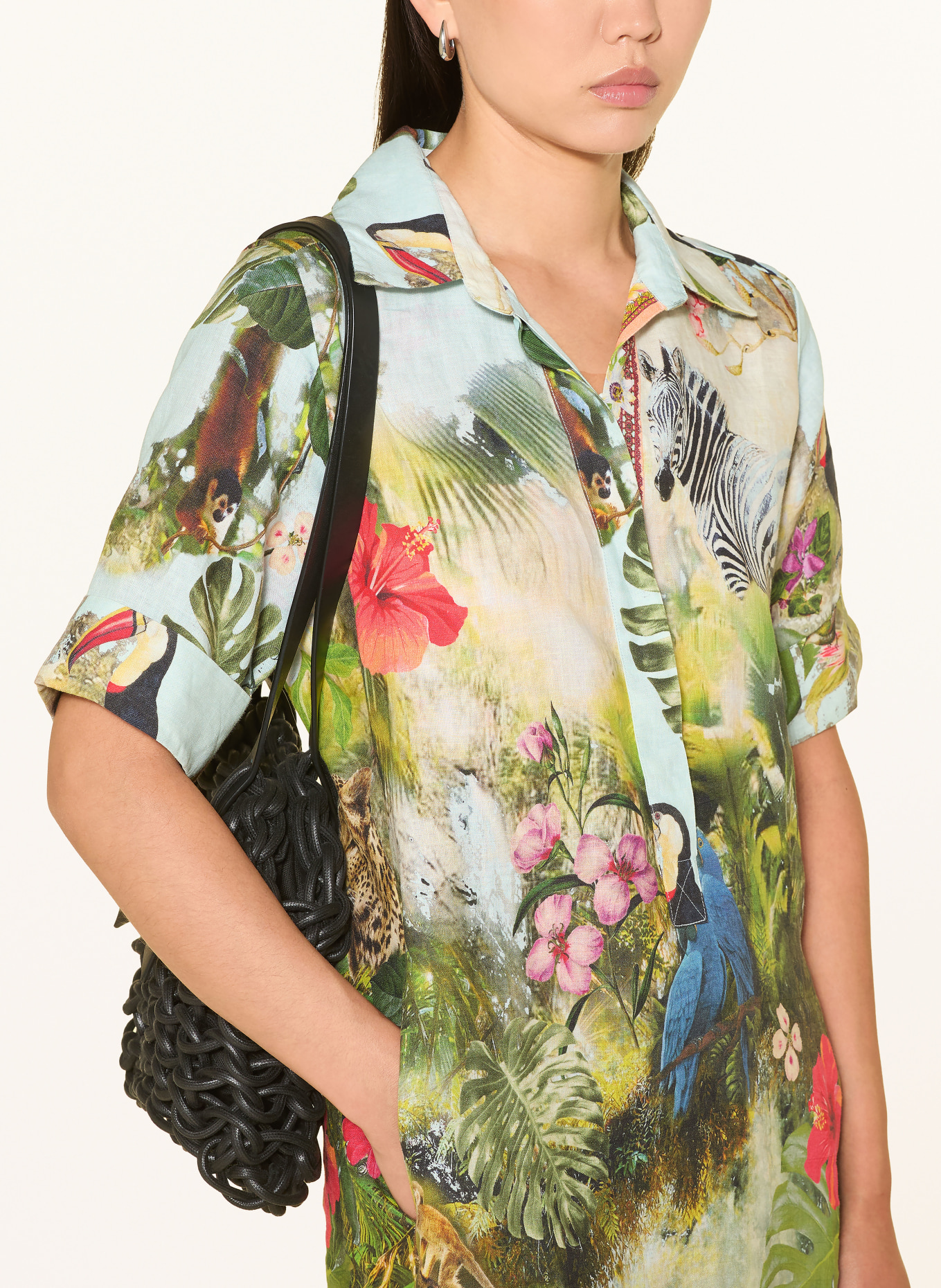 ANGOOR Robe en lin DOROTHEE: BLEU CLAIR / VERT / BEIGE