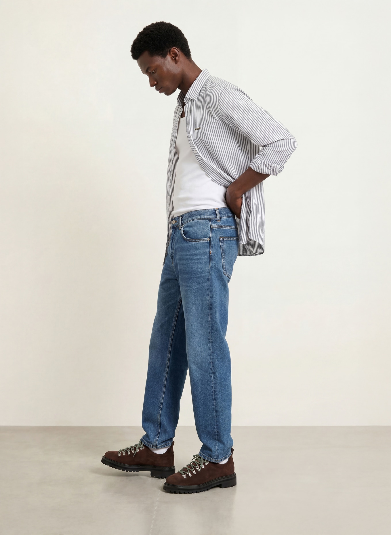 BOSS Hemd Slim Fit: WEISS / GRÜN