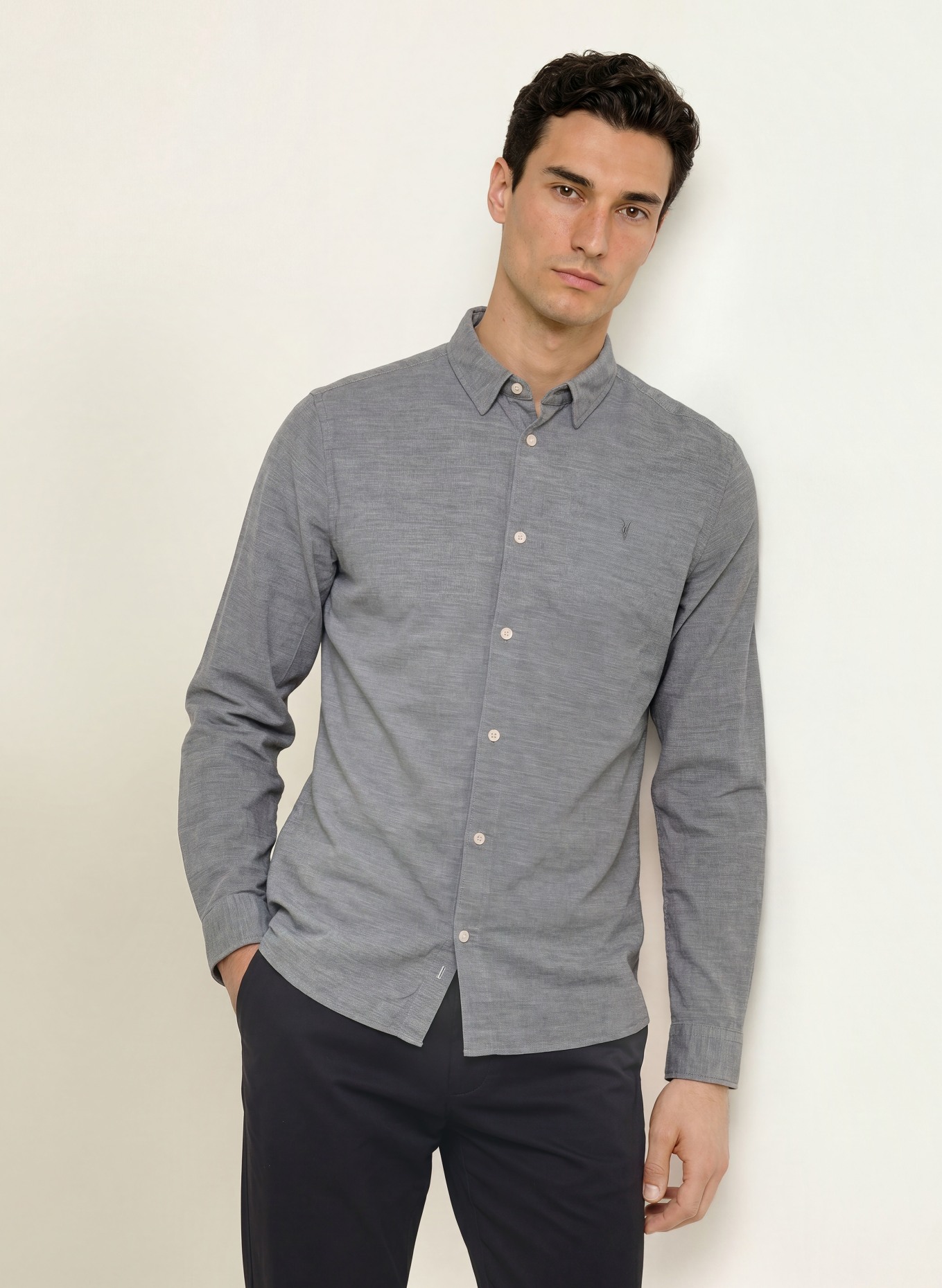 ALLSAINTS Corduroy shirt LORELLA Slim Fit: GRAY
