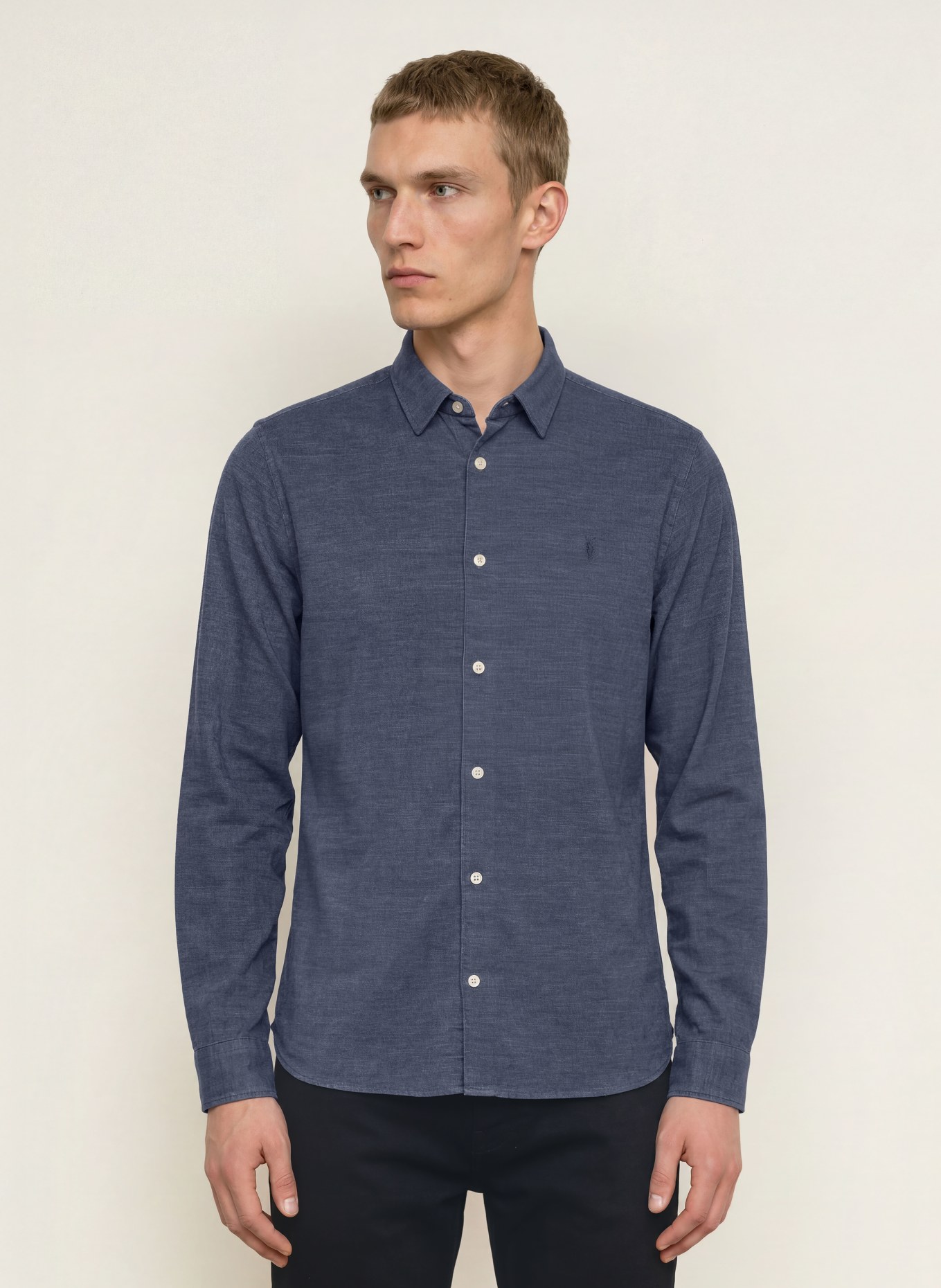 ALLSAINTS Corduroy overhemd LORELLA Slim Fit: DONKERBLAUW