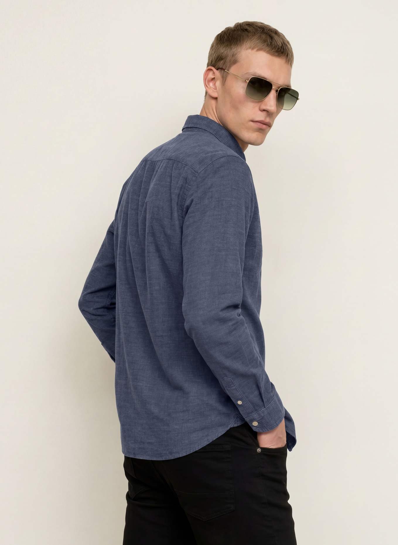 ALLSAINTS Corduroy overhemd LORELLA Slim Fit: DONKERBLAUW