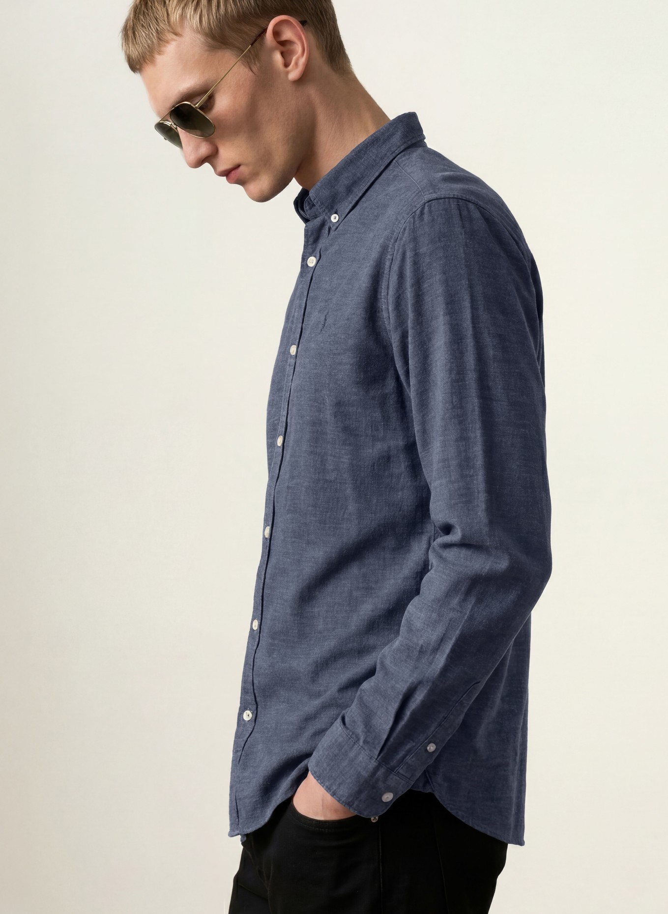 ALLSAINTS Corduroy overhemd LORELLA Slim Fit: DONKERBLAUW