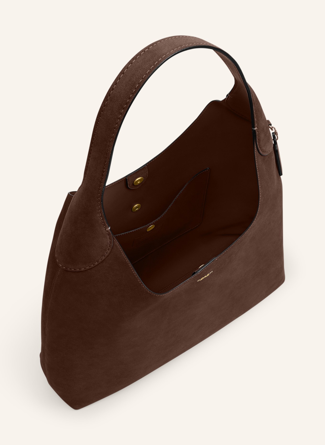 COACH Schoudertas BROOKLYN LARGE: MARRON FONCÉ