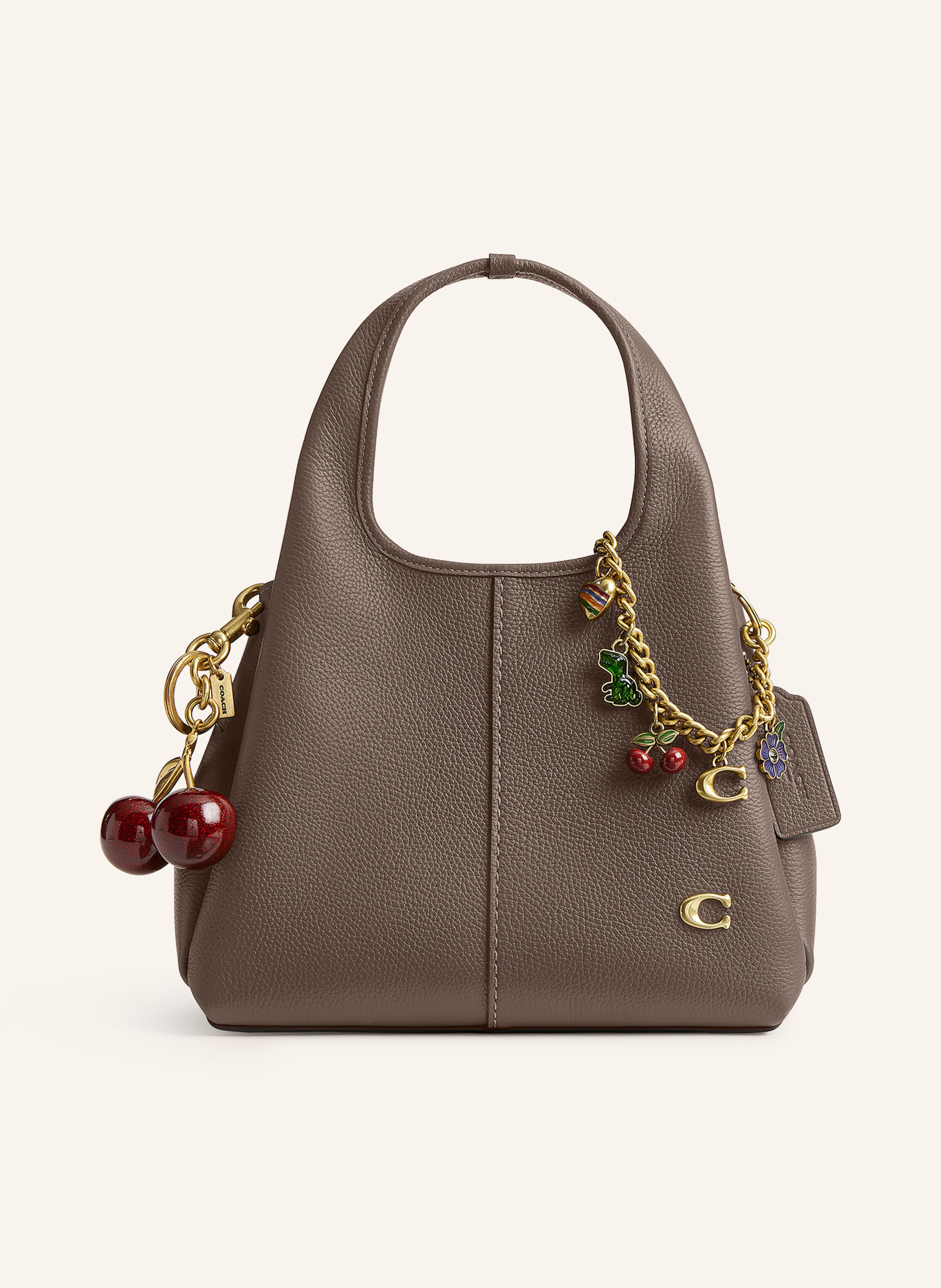 COACH Bag charm: GOLD / DARK RED