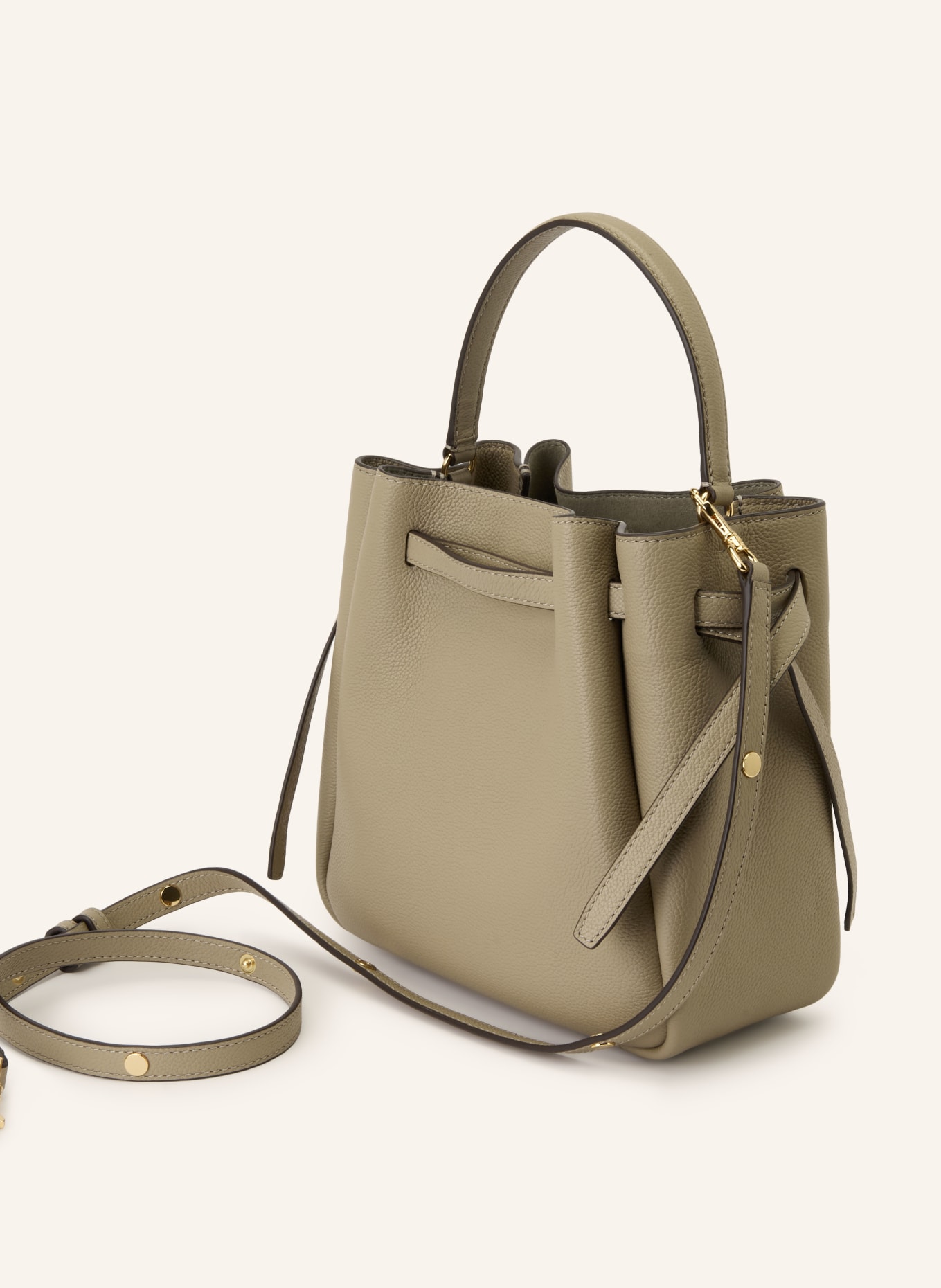 TORY BURCH Vaková kabelka ROMY: ČERNOŠEDÁ / ZLATÁ